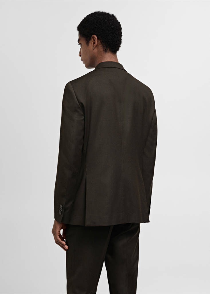 Stretch-fabric slim-fit suit jacket — Brown