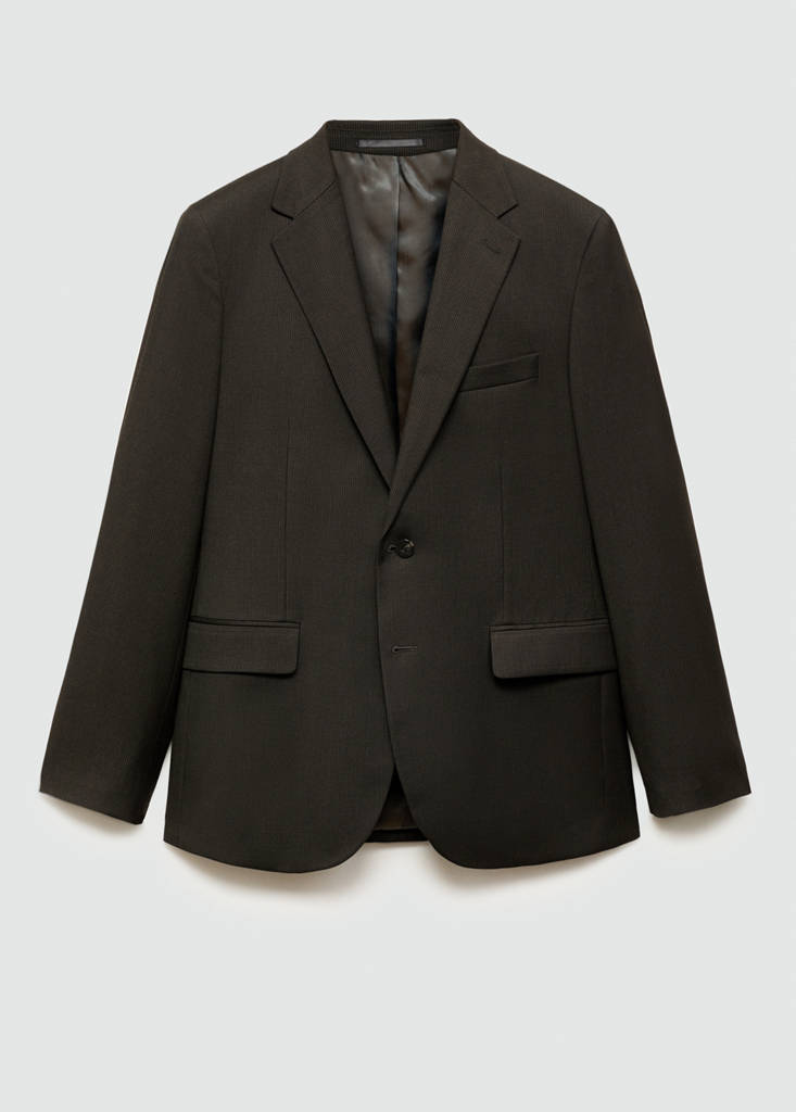 Stretch-fabric slim-fit suit jacket — Brown