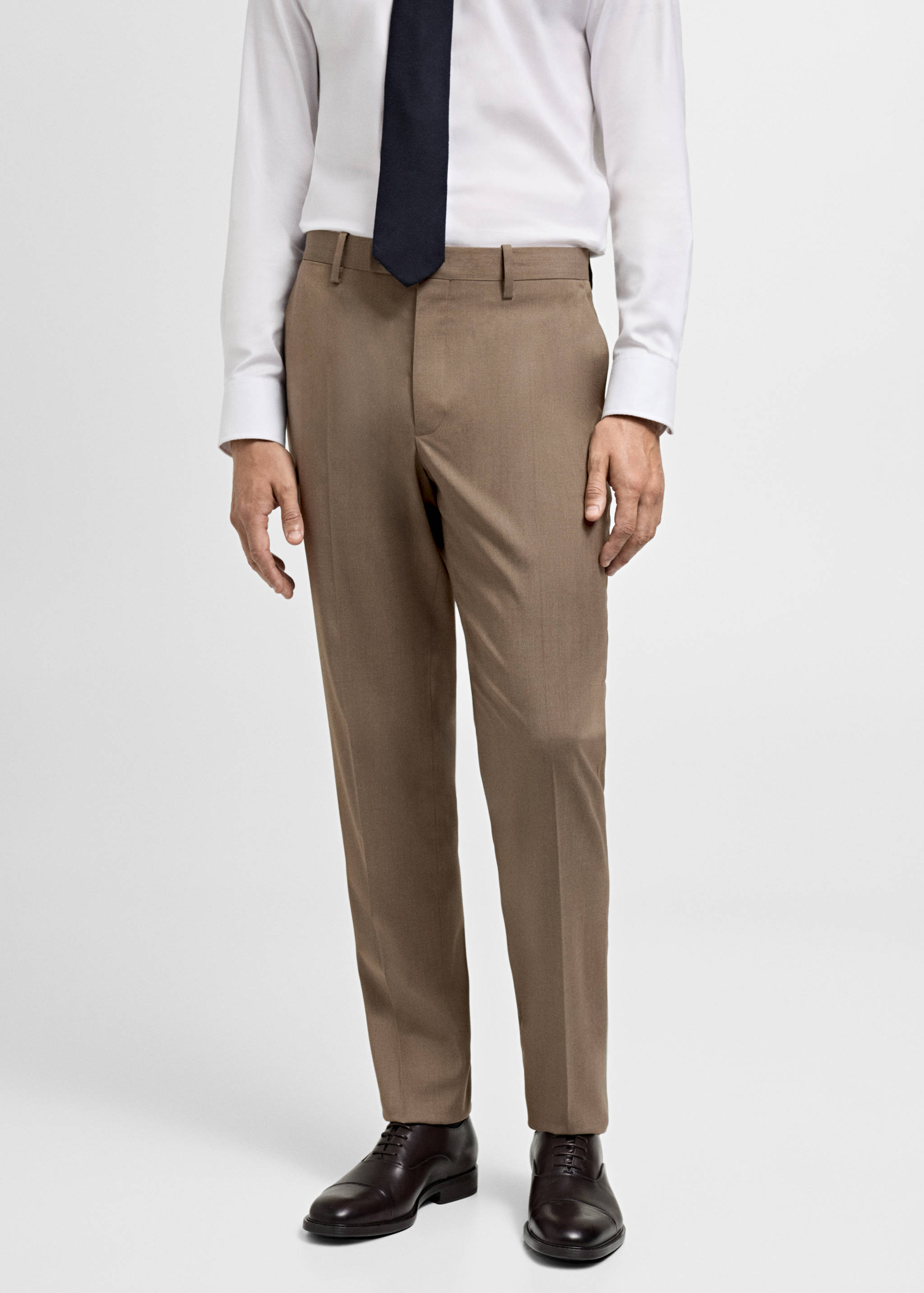 Pantalon costume slim-fit tissu comfort stretch - Plan moyen