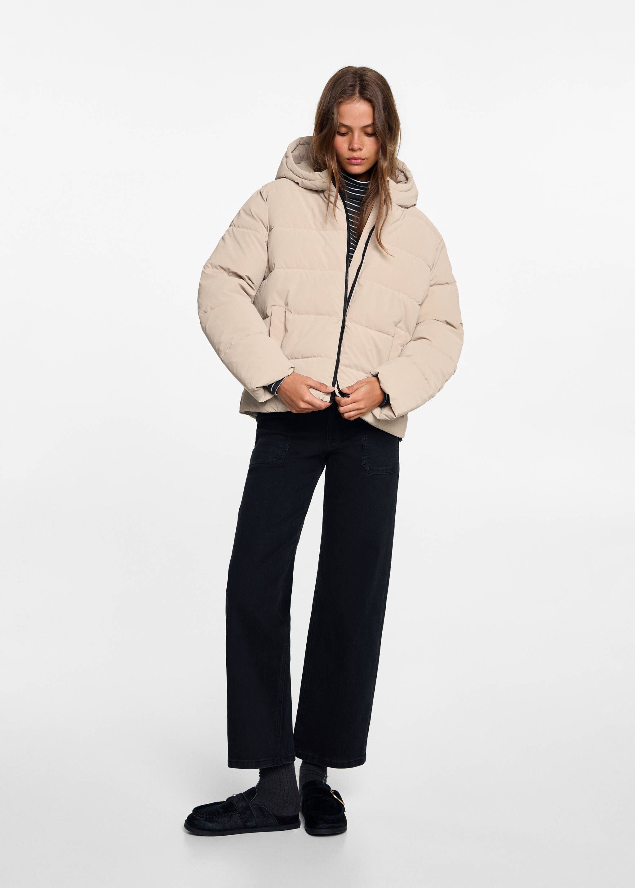 Hood puffer coat - General plane
