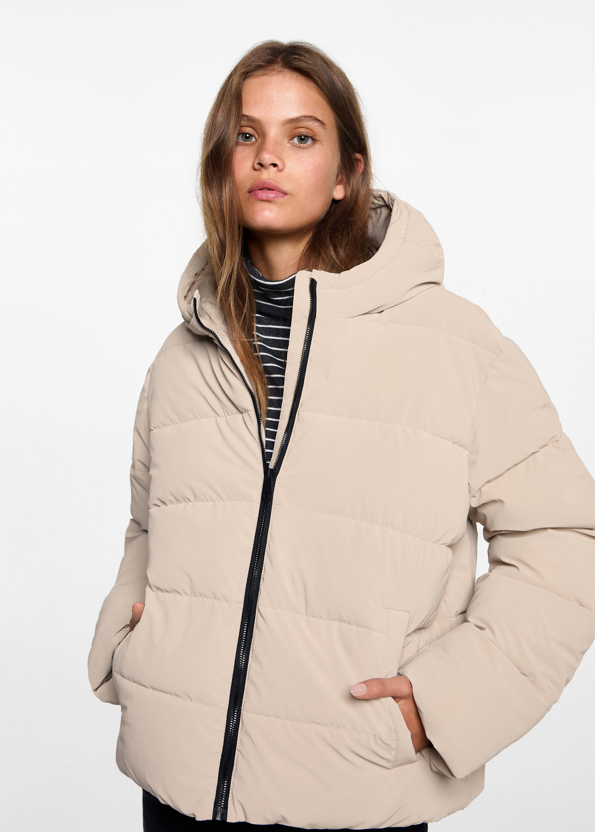 Hood puffer coat - Medium plane