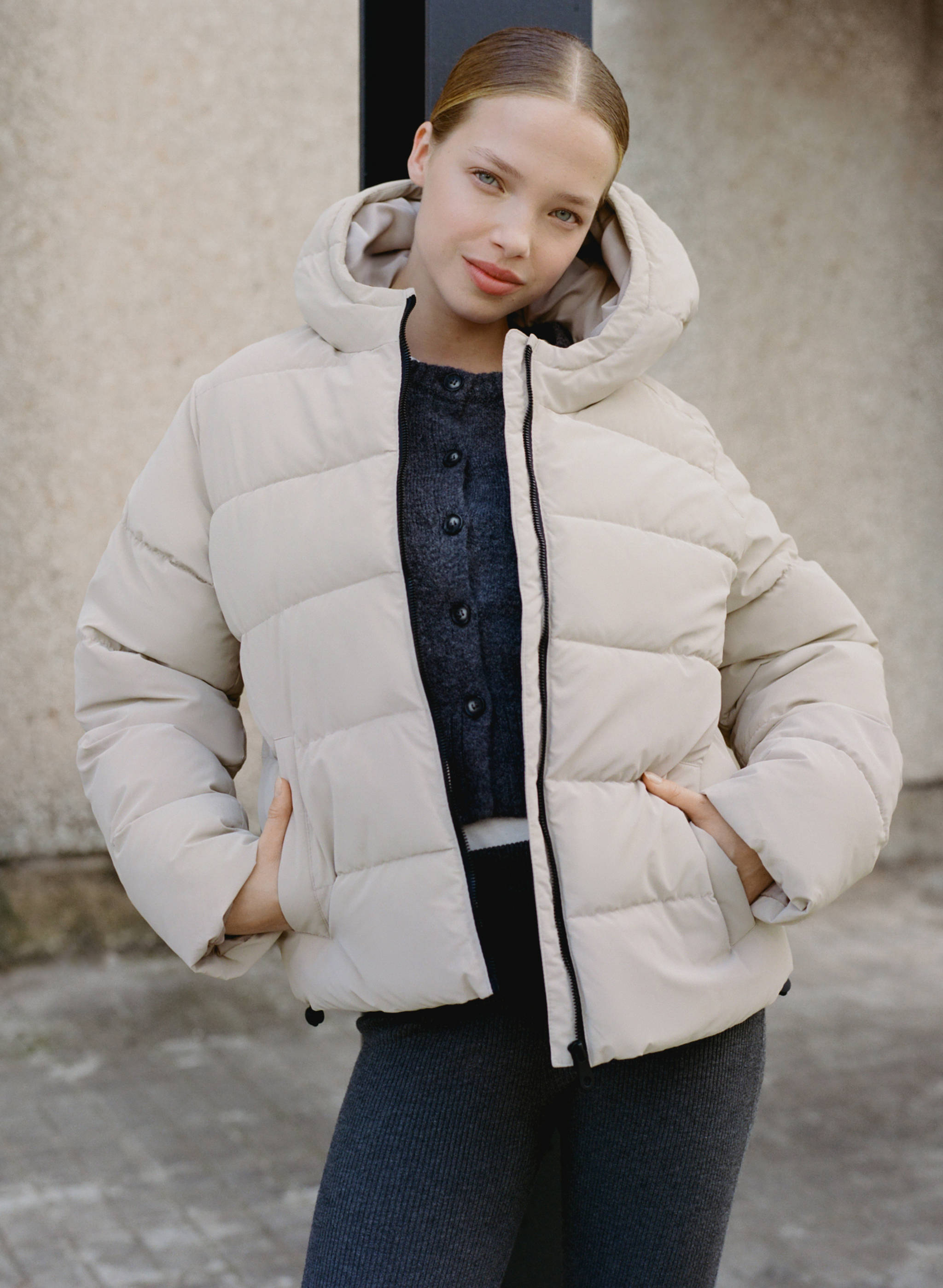 Hood puffer coat - Details of the article 5