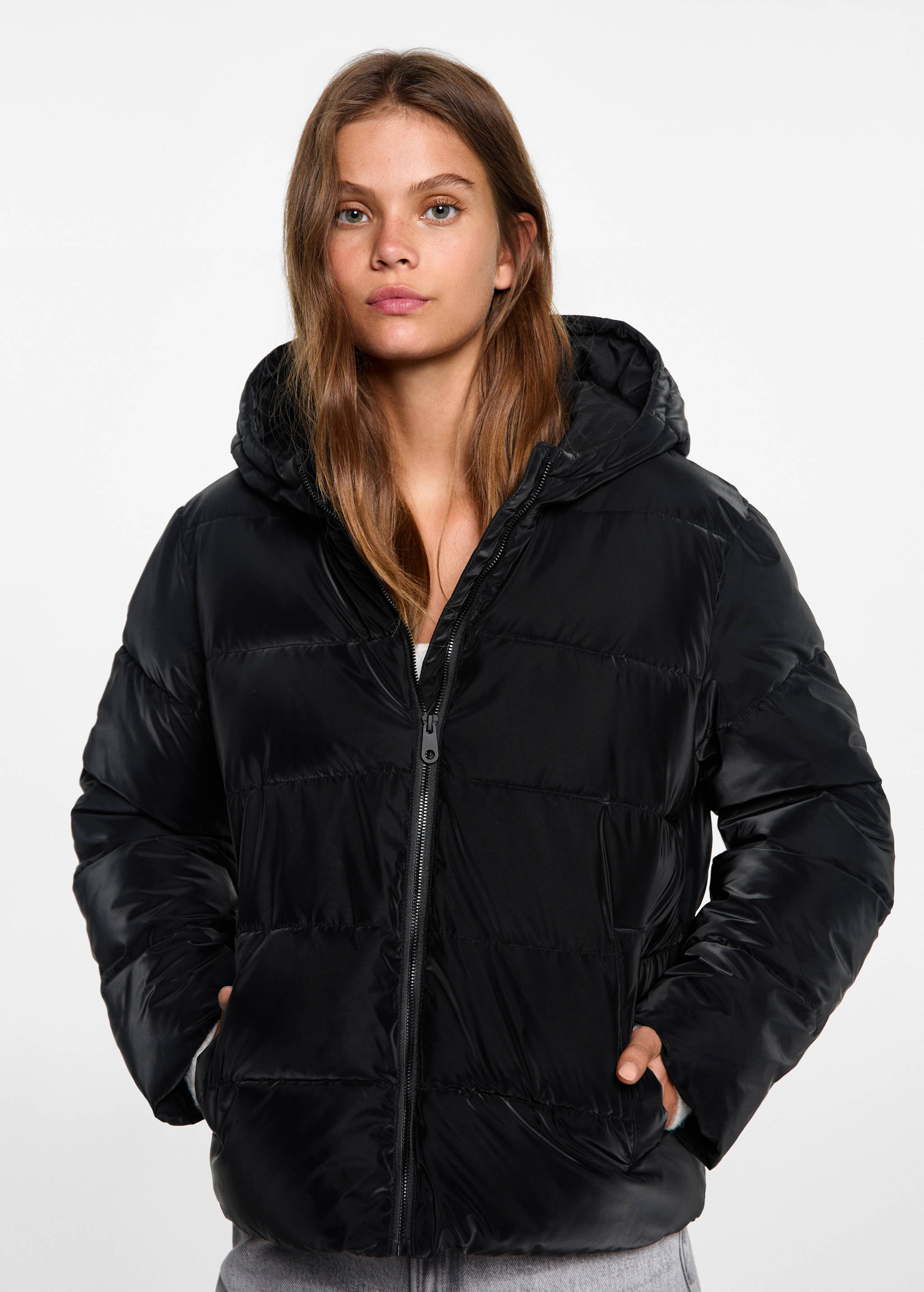 Kapüşonlu kapitone anorak - Orta plan