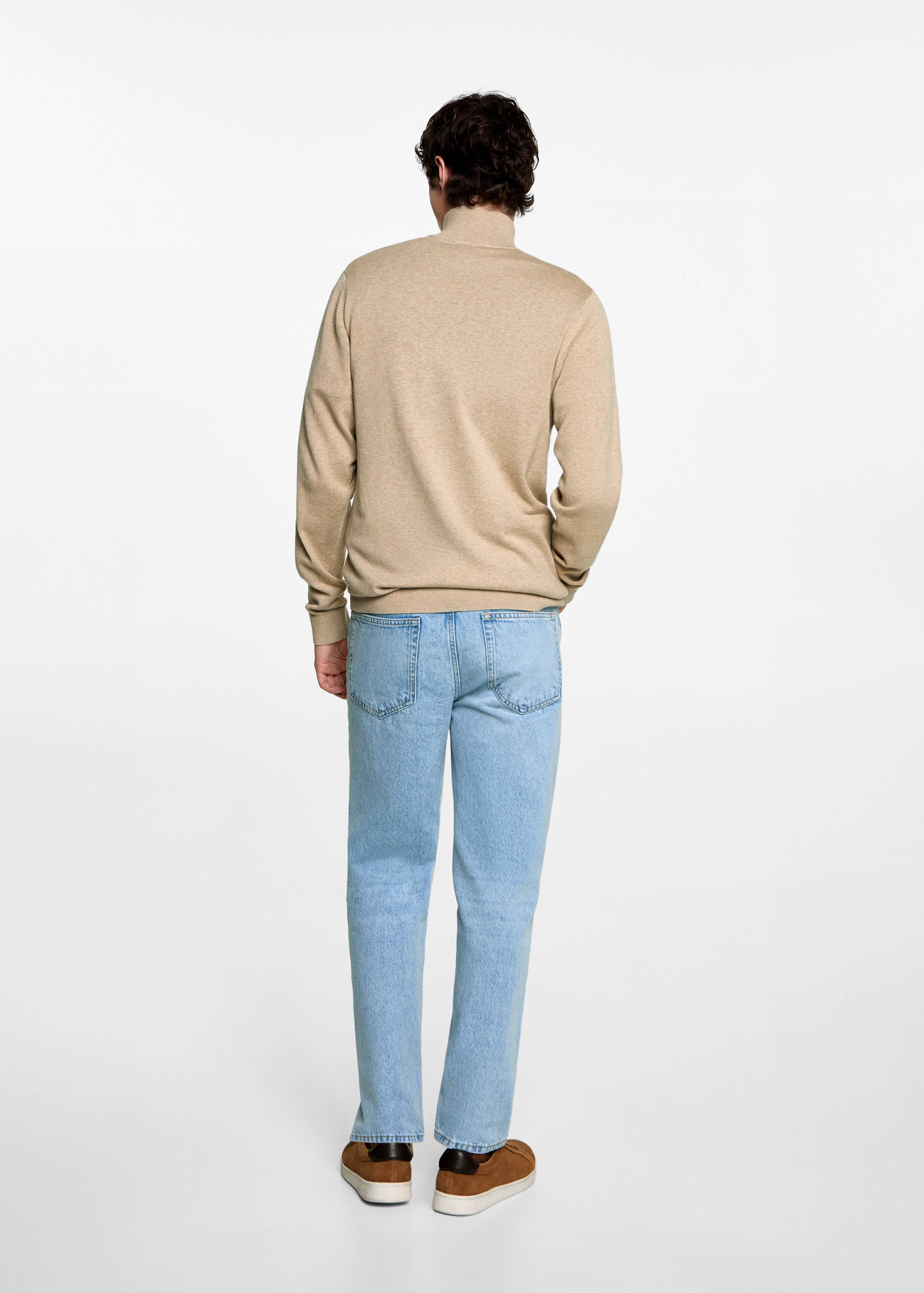 Perkins-neck sweater with zip - Reverse of the article