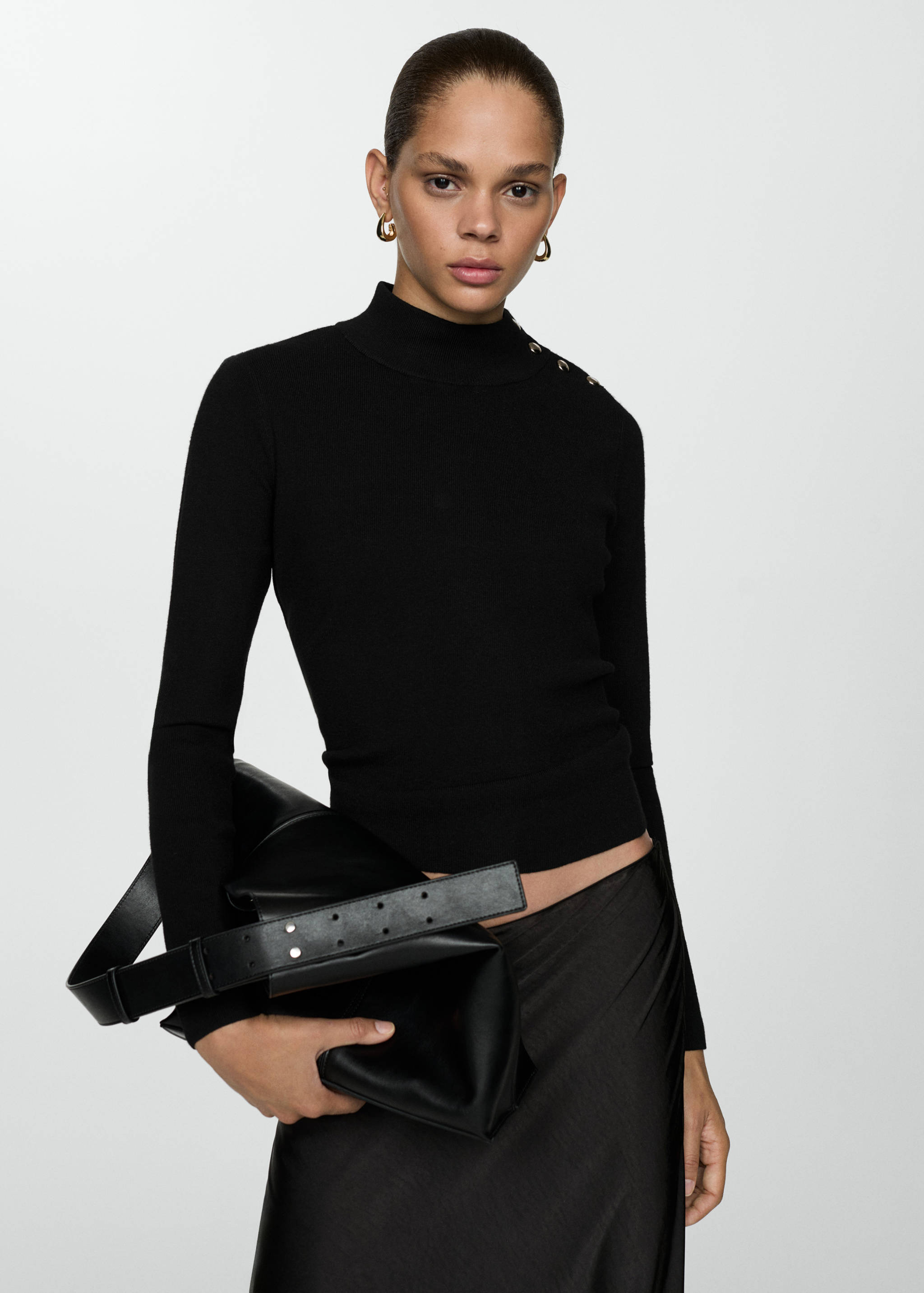 Sweater with shoulder buttons - Medium plane