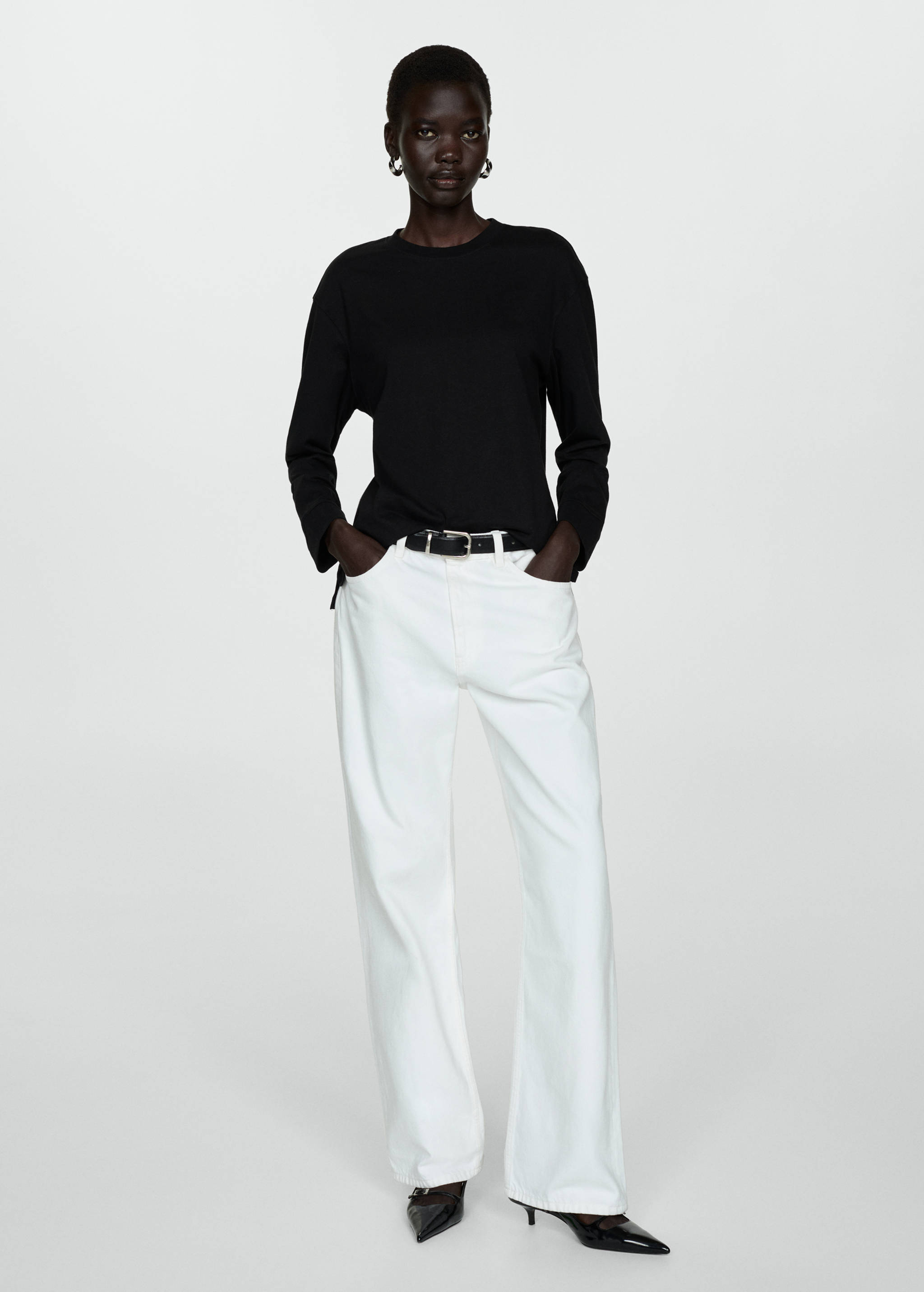 T-shirt coton manches longues - Plan général