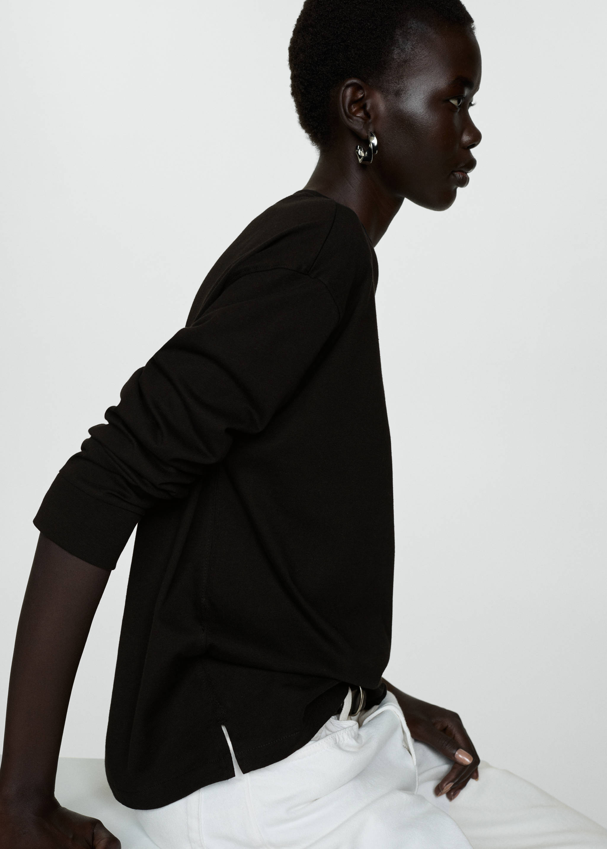 T-shirt coton manches longues - Détail de l'article 2