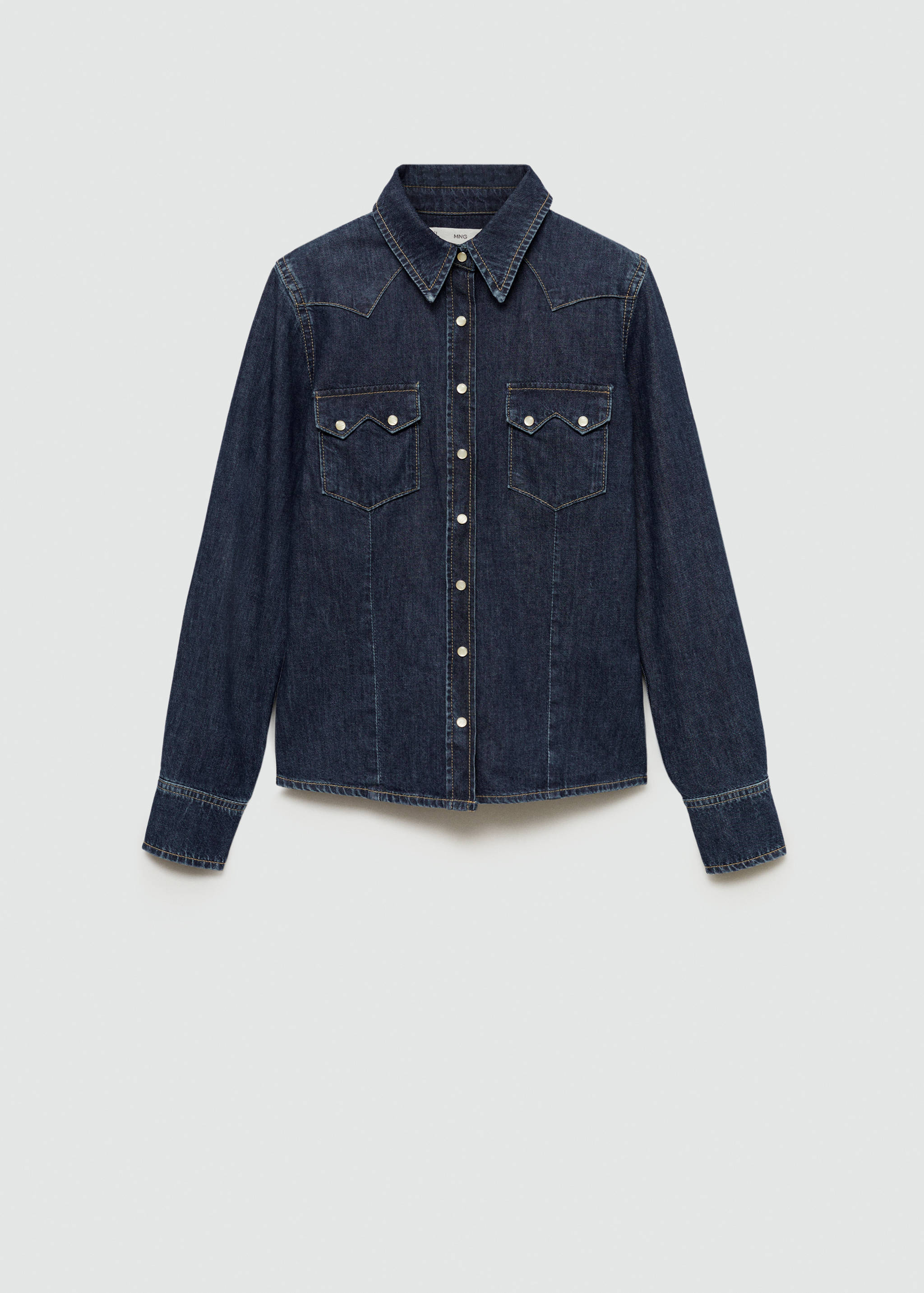 Рубашка из денима с карманами - Изделие без модели