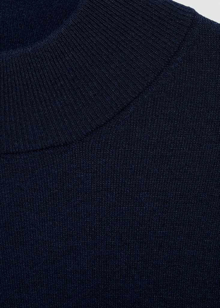Round-neck knitted dress — Dark Navy