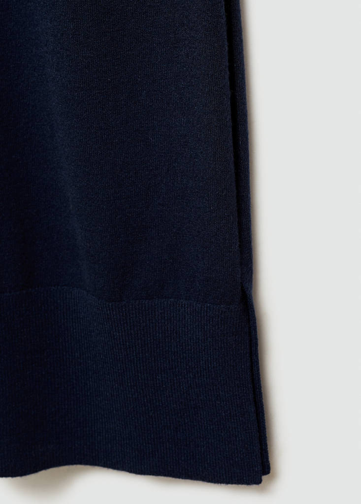 Round-neck knitted dress — Dark Navy