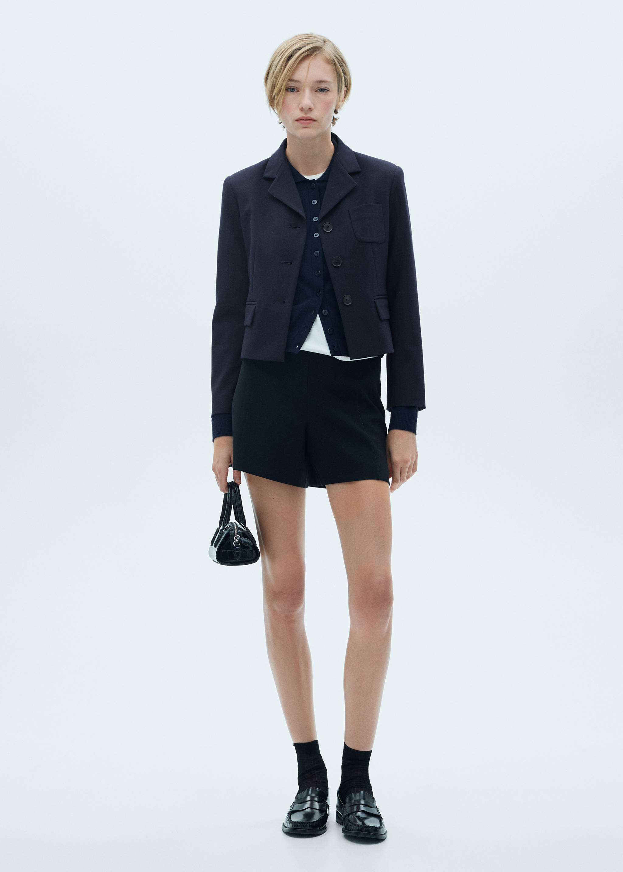 Cropped jacket with buttons - General plane