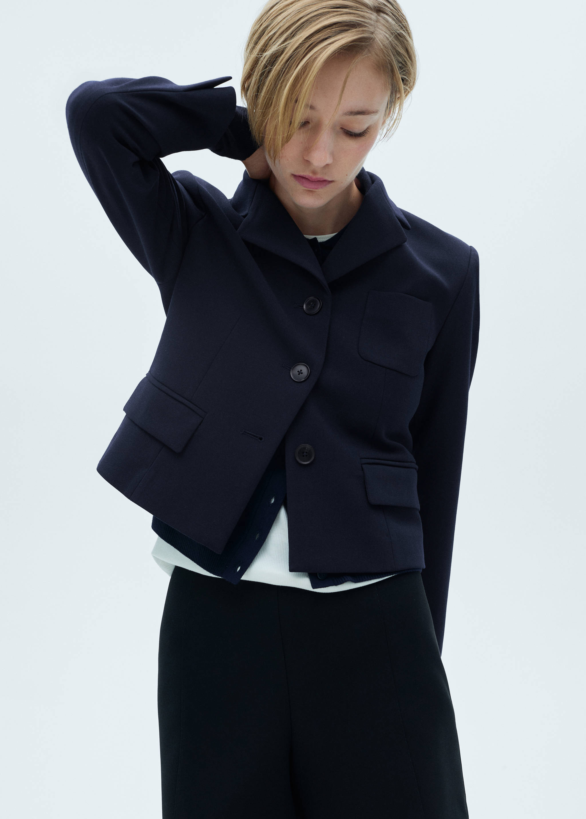 Cropped jacket with buttons - Medium plane