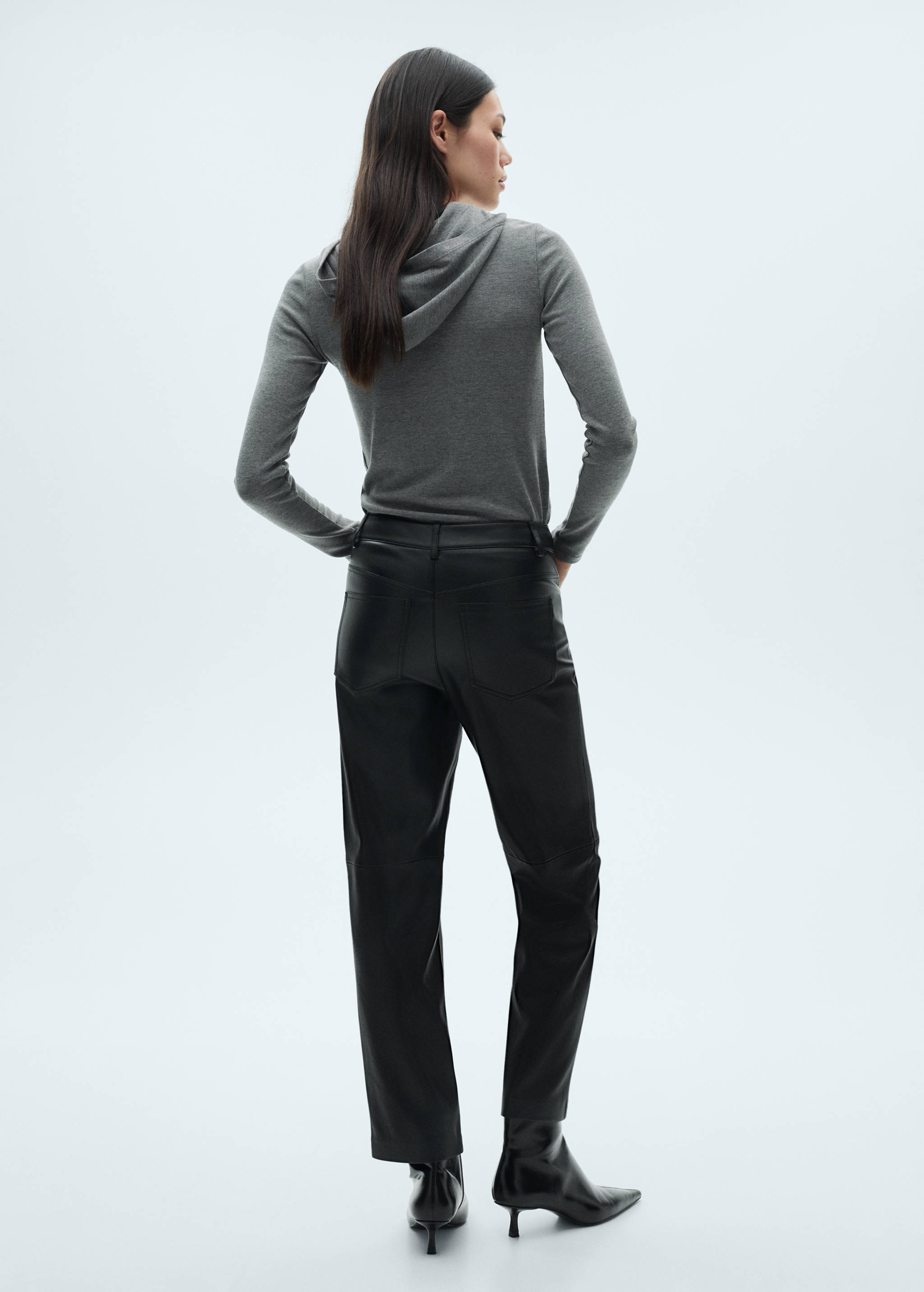 Pantalon droit cuir synthétique - Verso de l’article