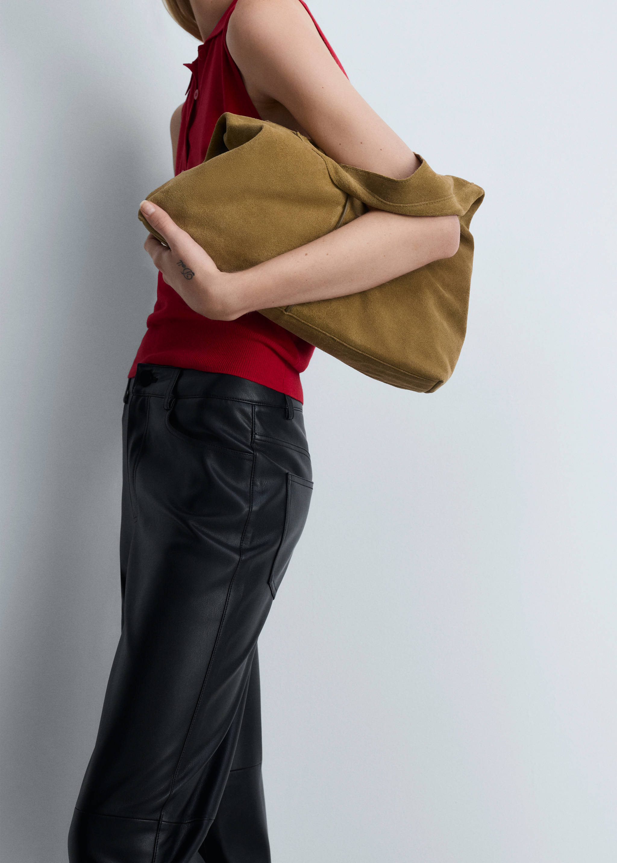 Straight-leg faux-leather trousers - Details of the article 3