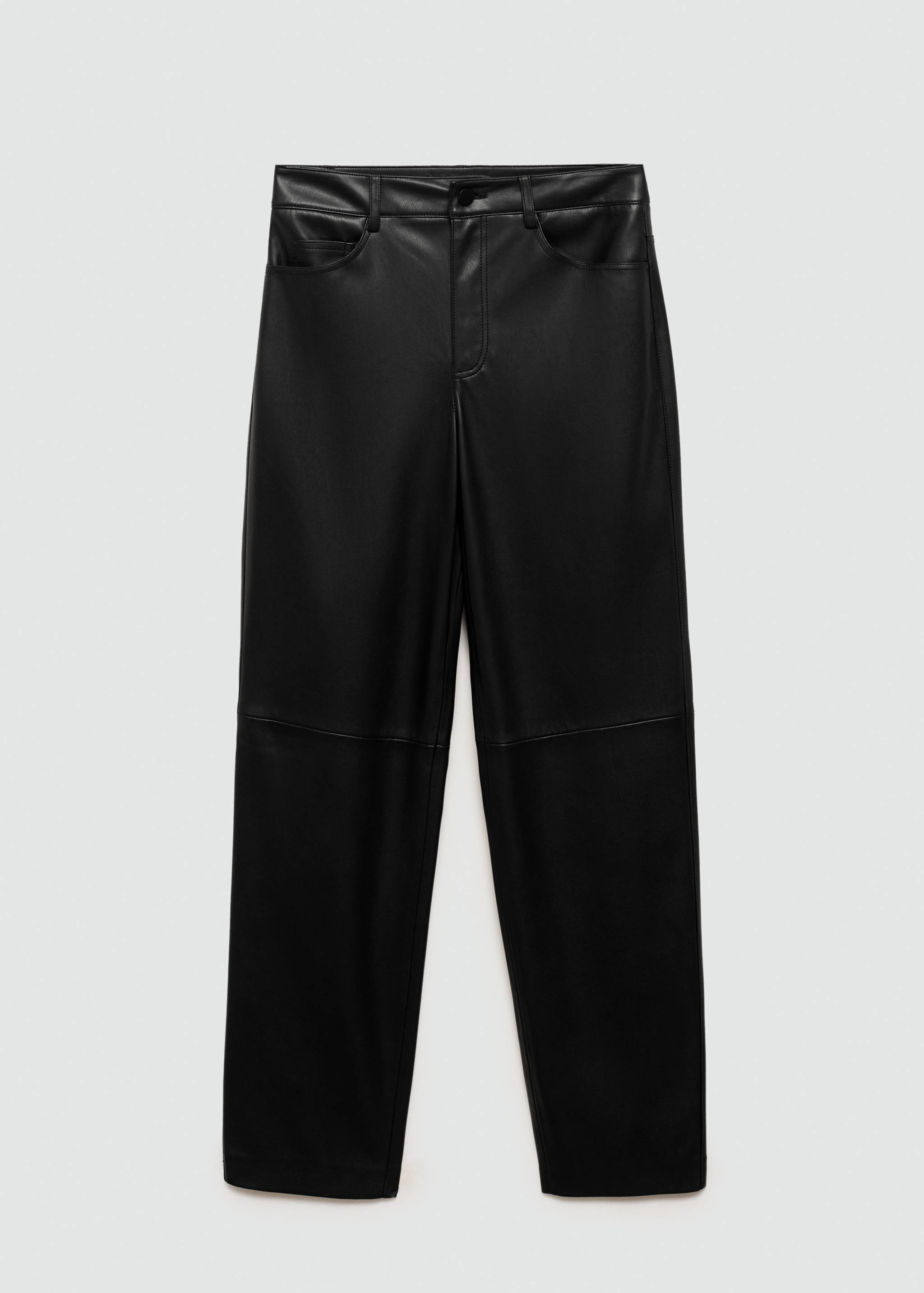 Straight-leg faux-leather trousers - Article without model