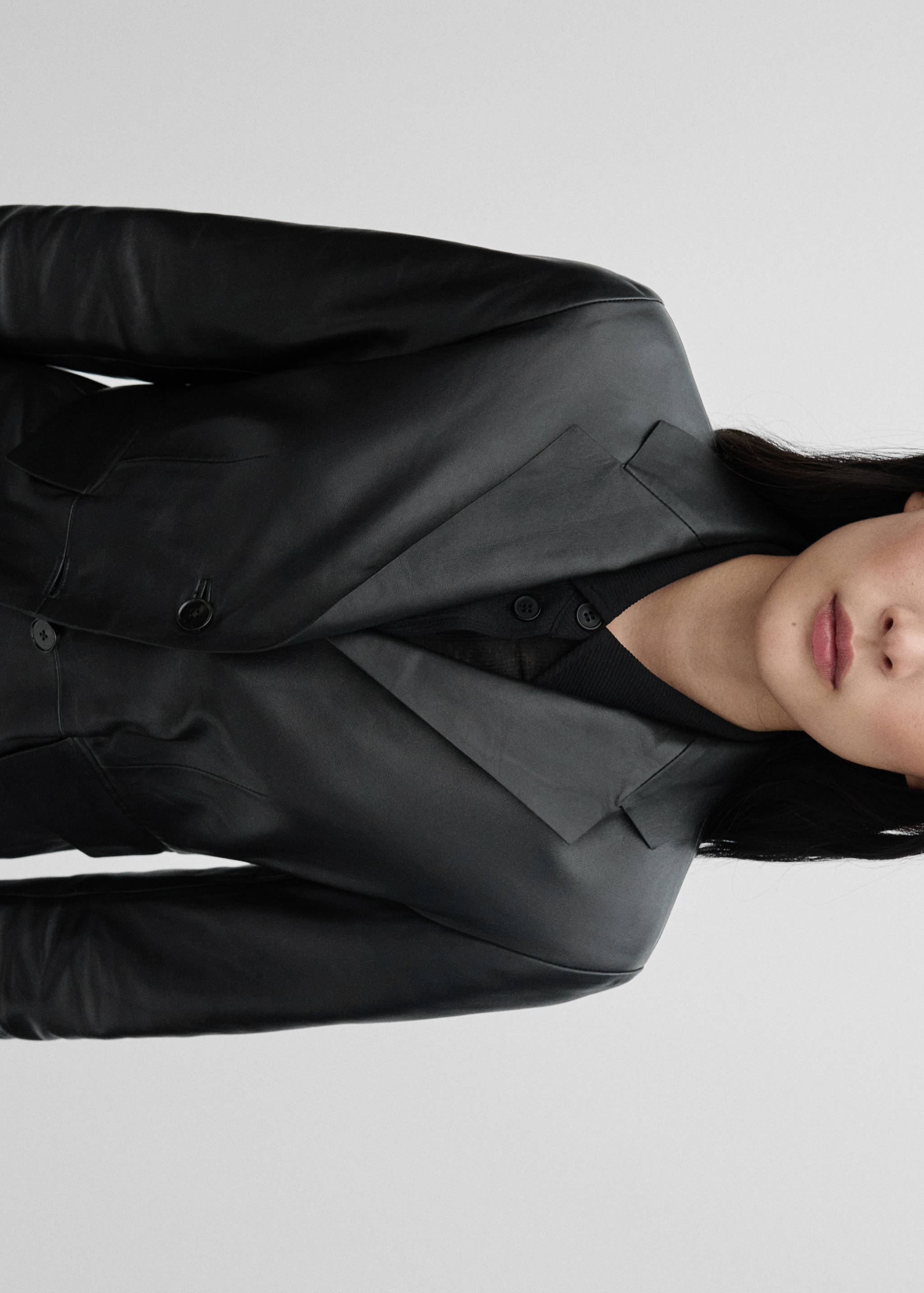 Cropped leather jacket - Medium plane