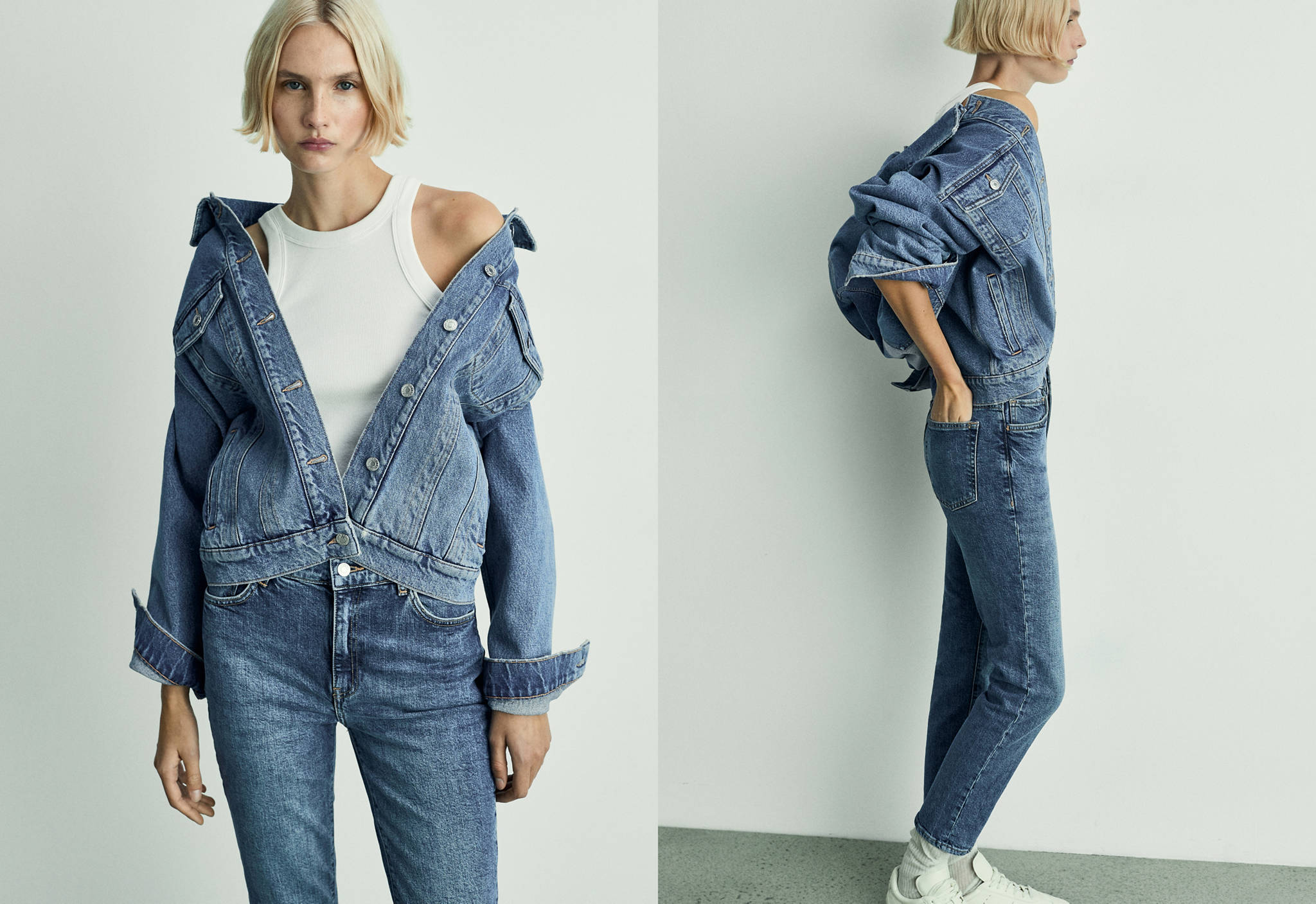 Claudia slim-fit cropped jeans - Panoramic plane