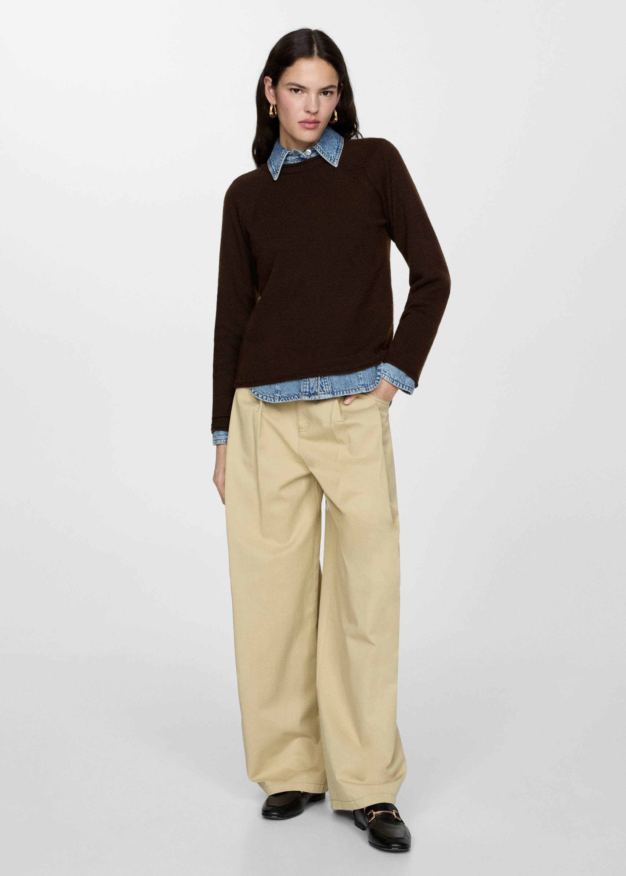 Fine-knit wool-blend sweater - General plane