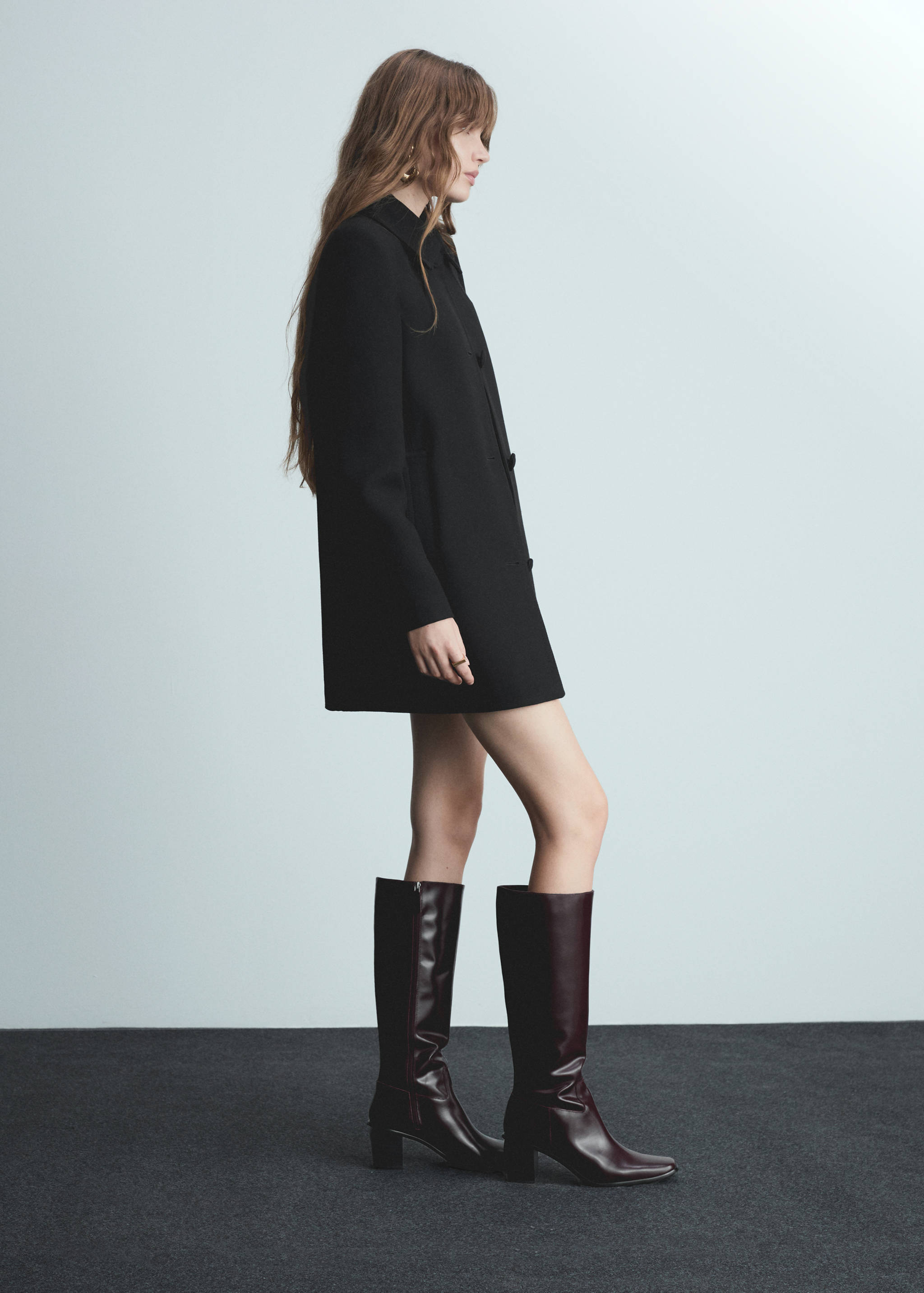 Straight-fit coat with buttons - General plane