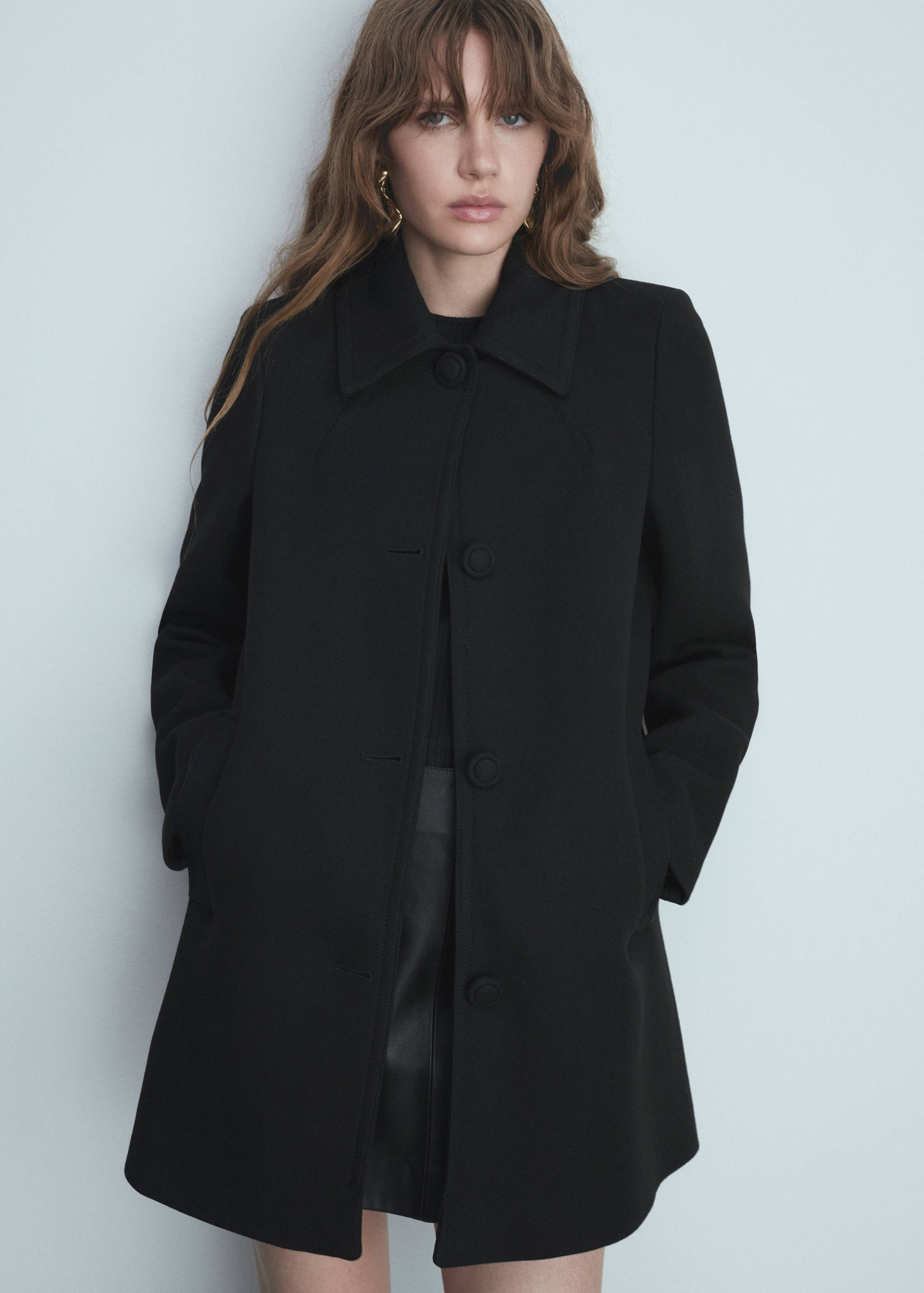 Straight-fit coat with buttons - Medium plane
