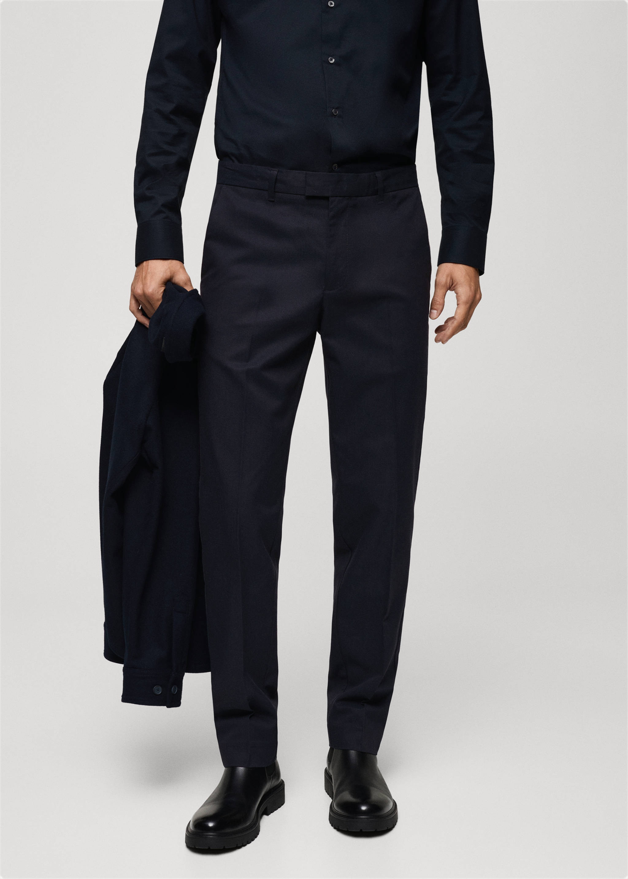 Regular kesim pamuklu pantolon - Orta plan