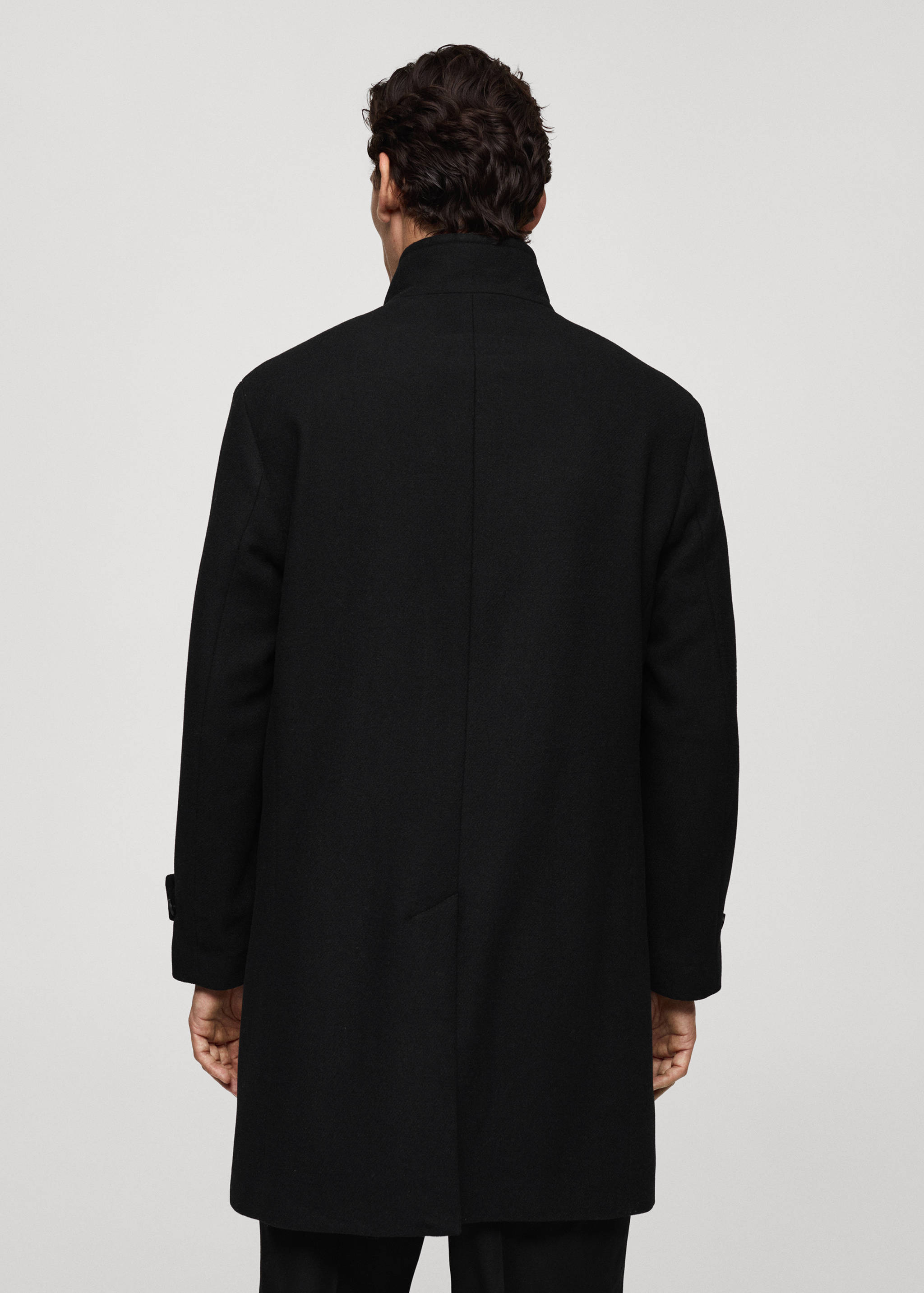 羊毛漏斗领大衣 - null