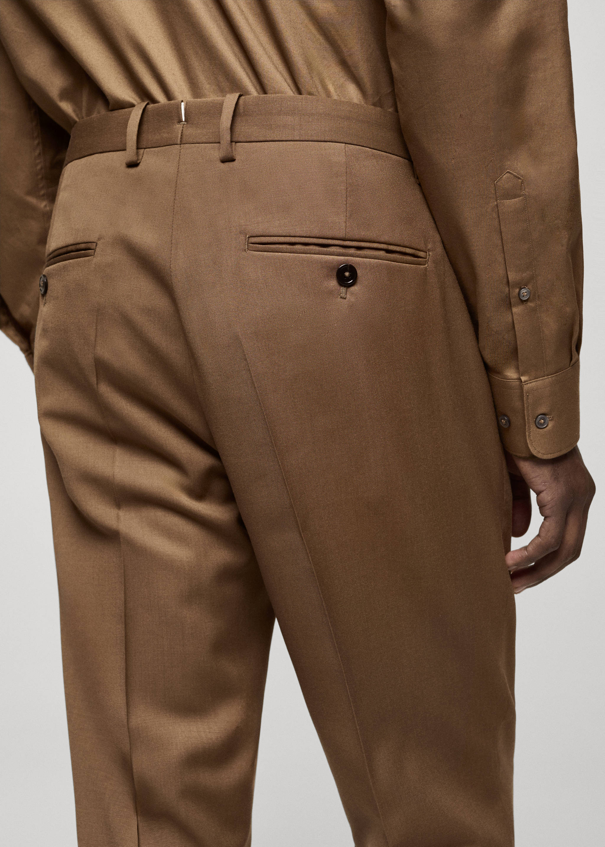 100% virgin wool slim-fit suit trousers - Details of the article 6