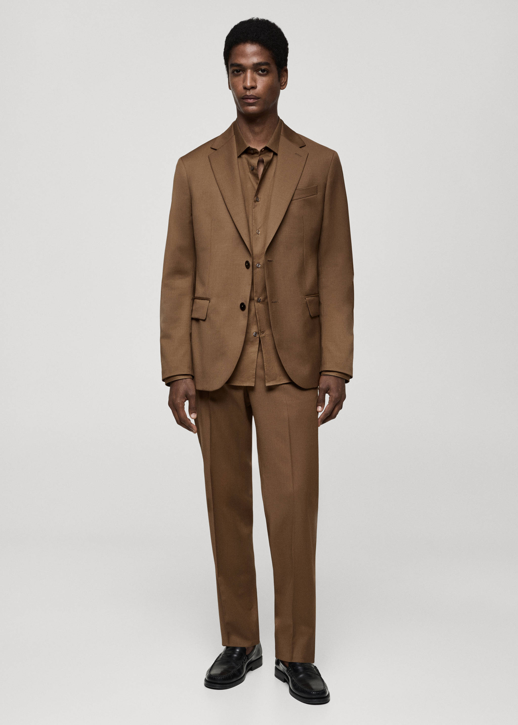 100% virgin wool slim-fit suit jacket - General plane