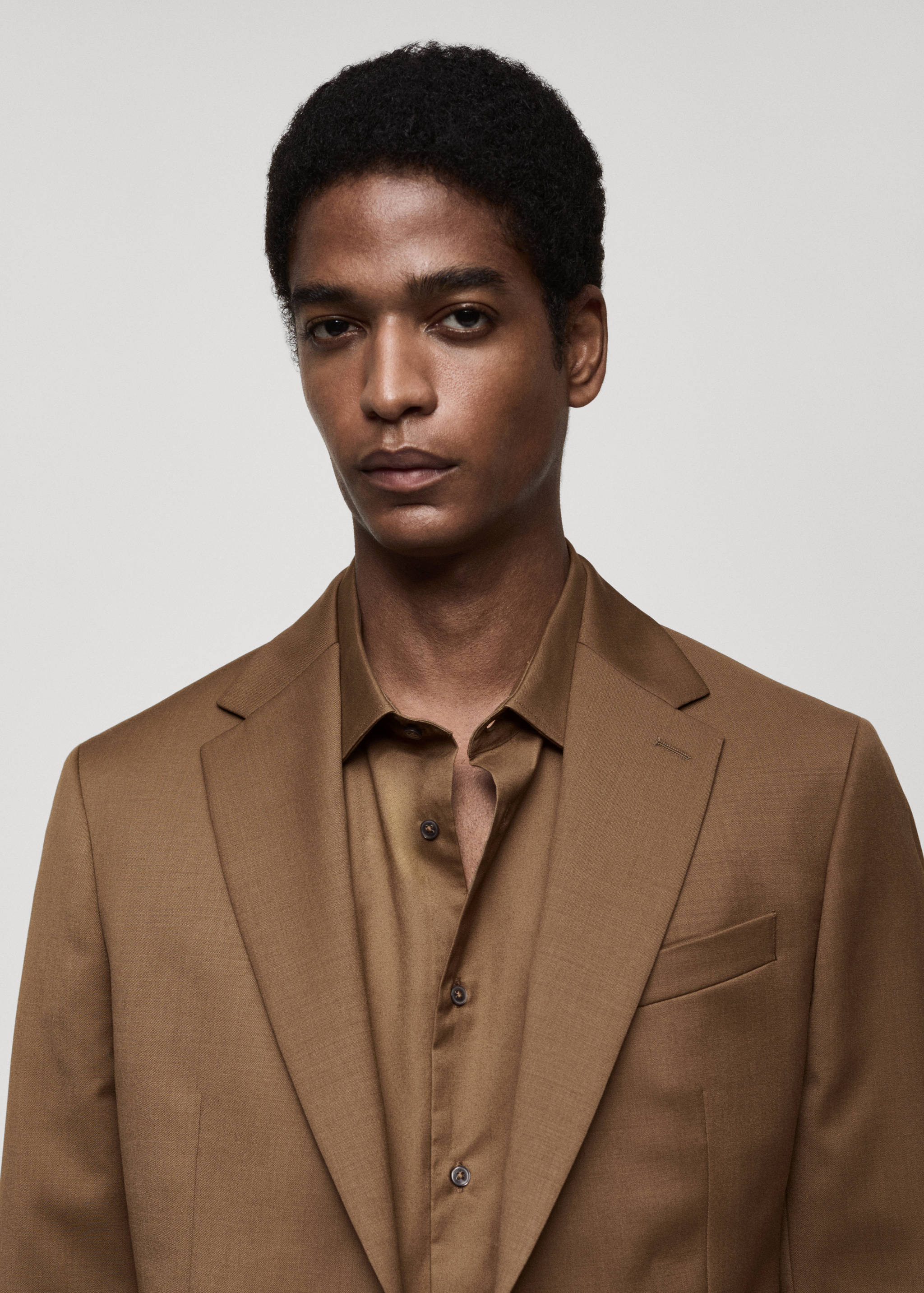 100% virgin wool slim-fit suit jacket - Details of the article 1