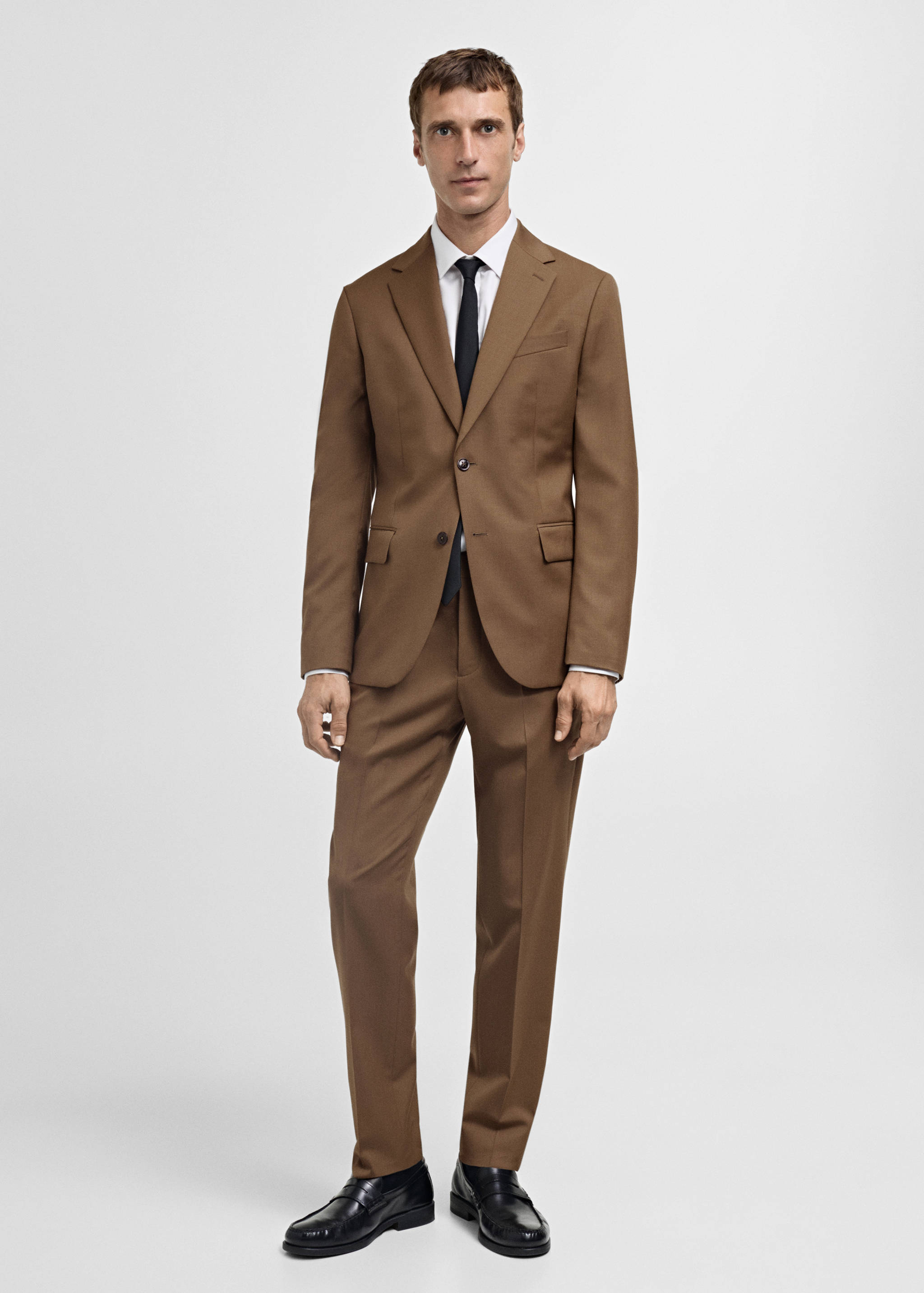 100% 纯羊毛修身西装外套 - null