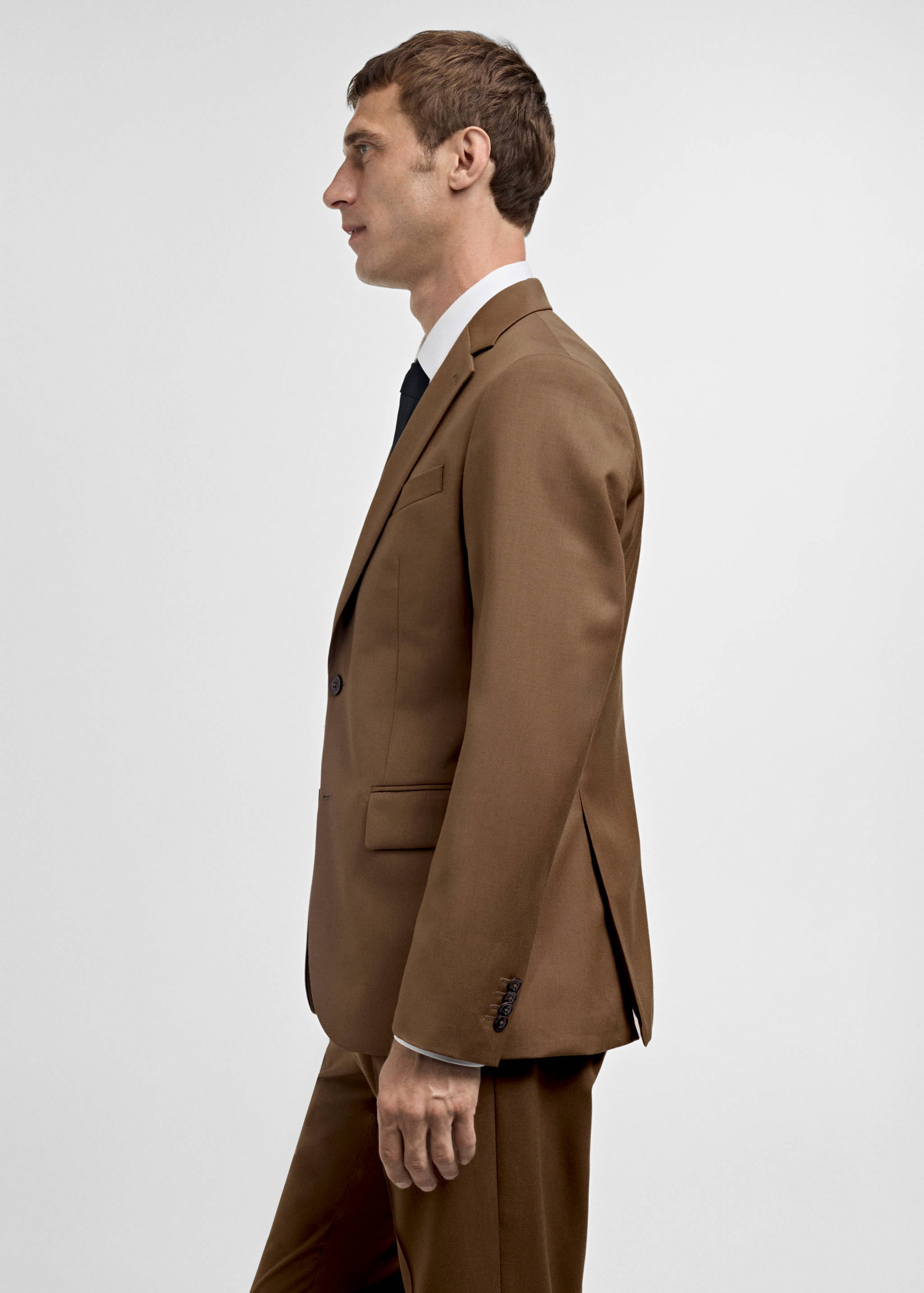 100% 纯羊毛修身西装外套 - null