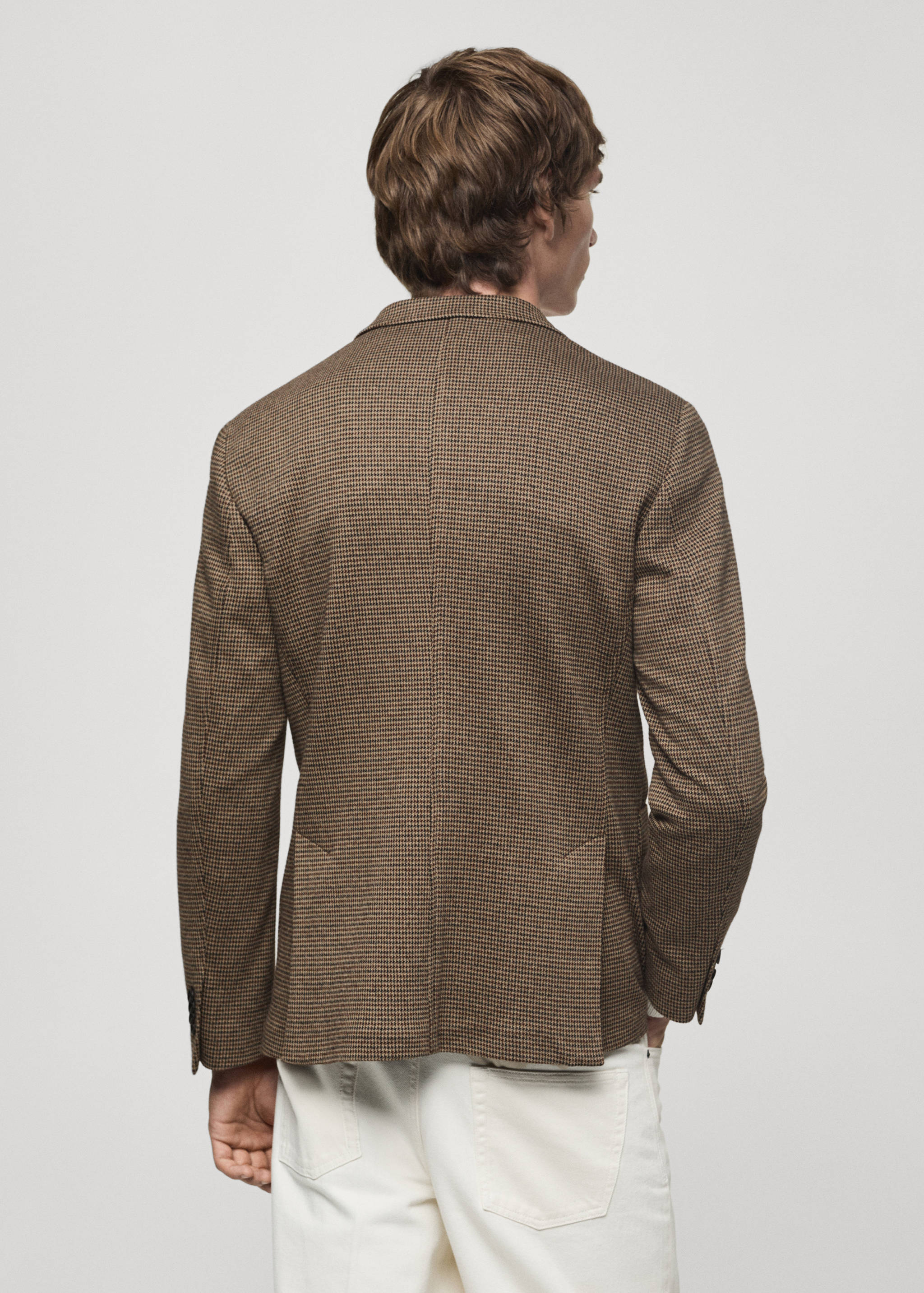 Slim-fit micro-houndstooth jacket - Reverse of the article
