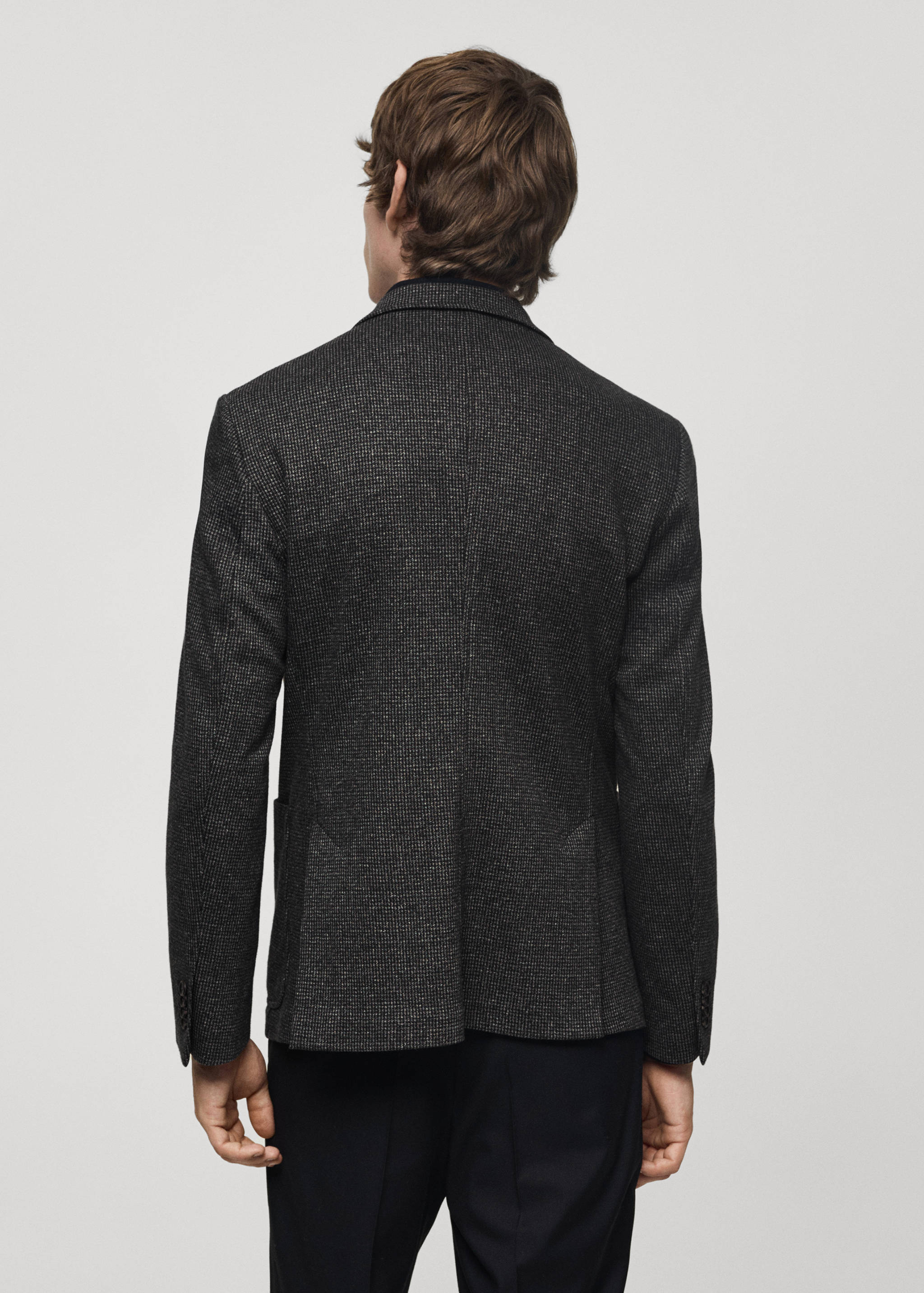 Slim-fit micro-houndstooth jacket - Reverse of the article