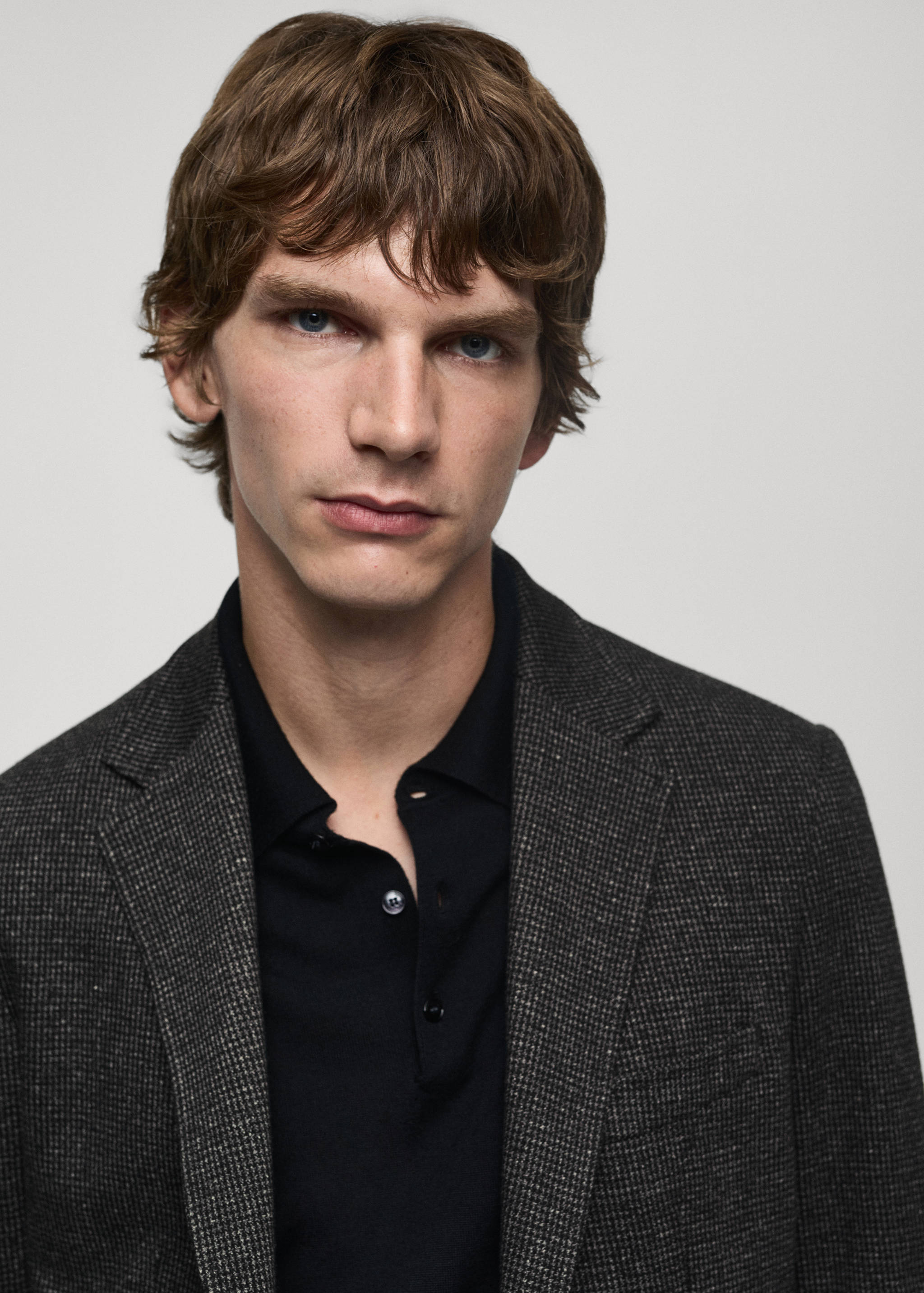 Slim-fit micro-houndstooth jacket - Details of the article 2