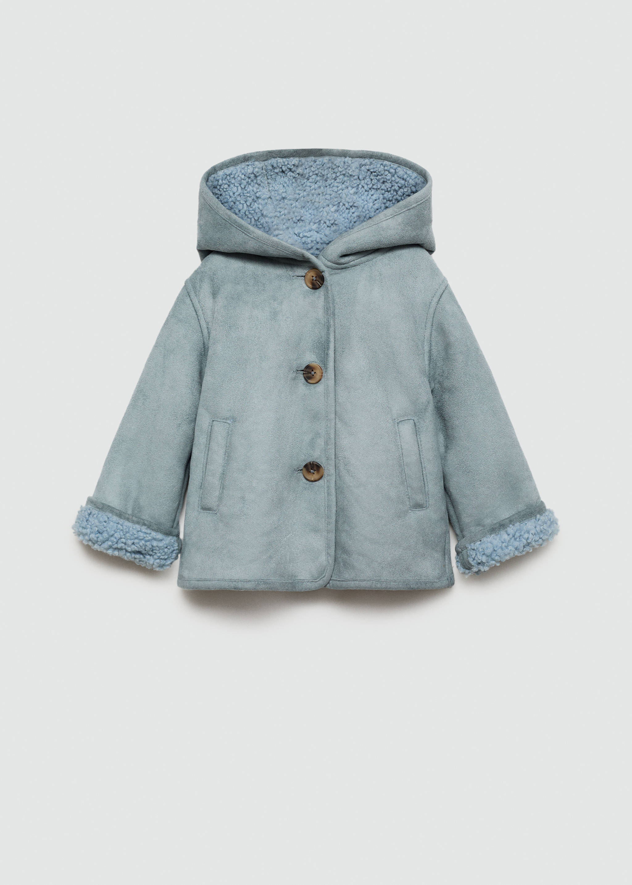 Coat with shearling-effect lining - Article without model