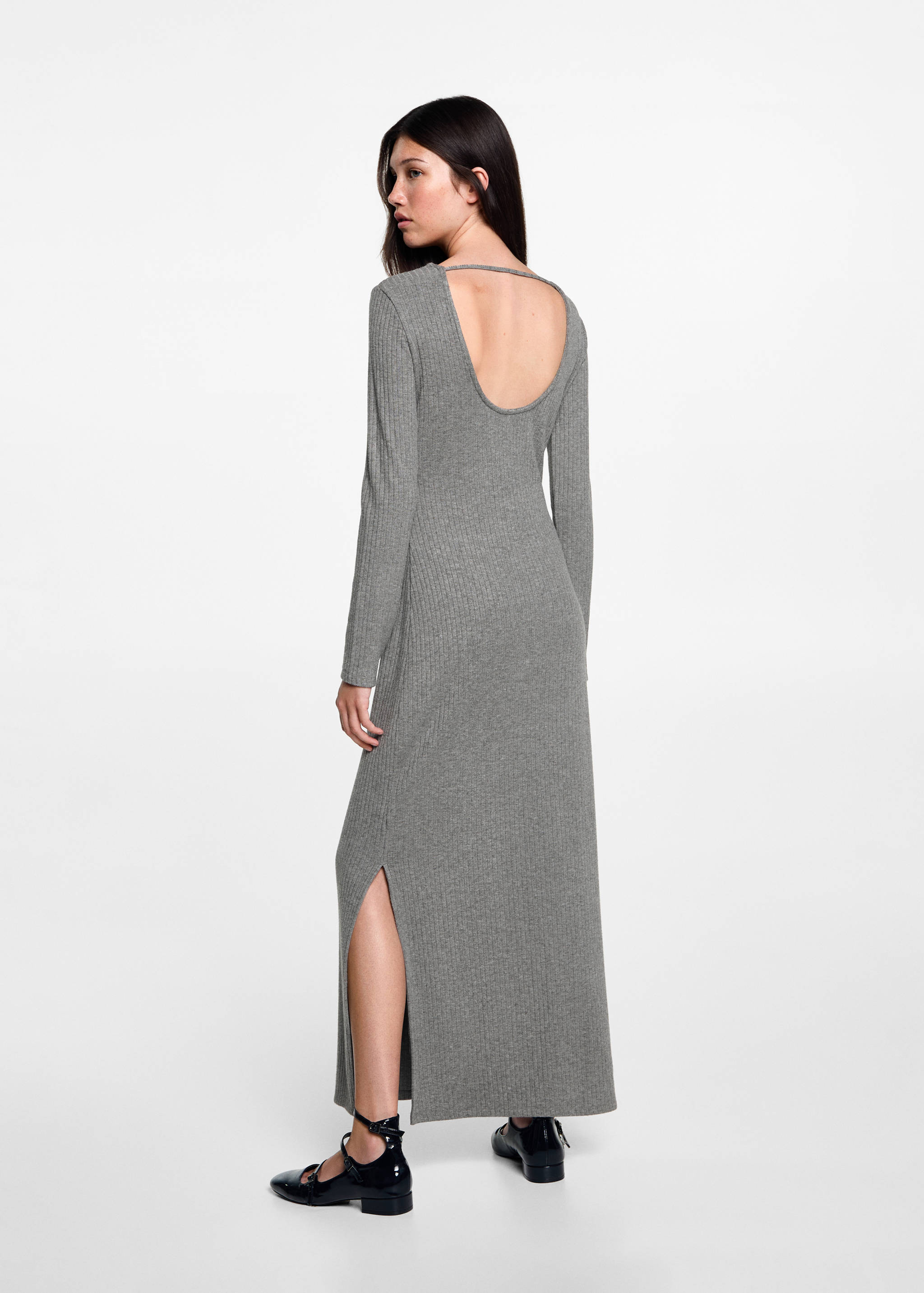 Ribbed long dress - Reverse of the article