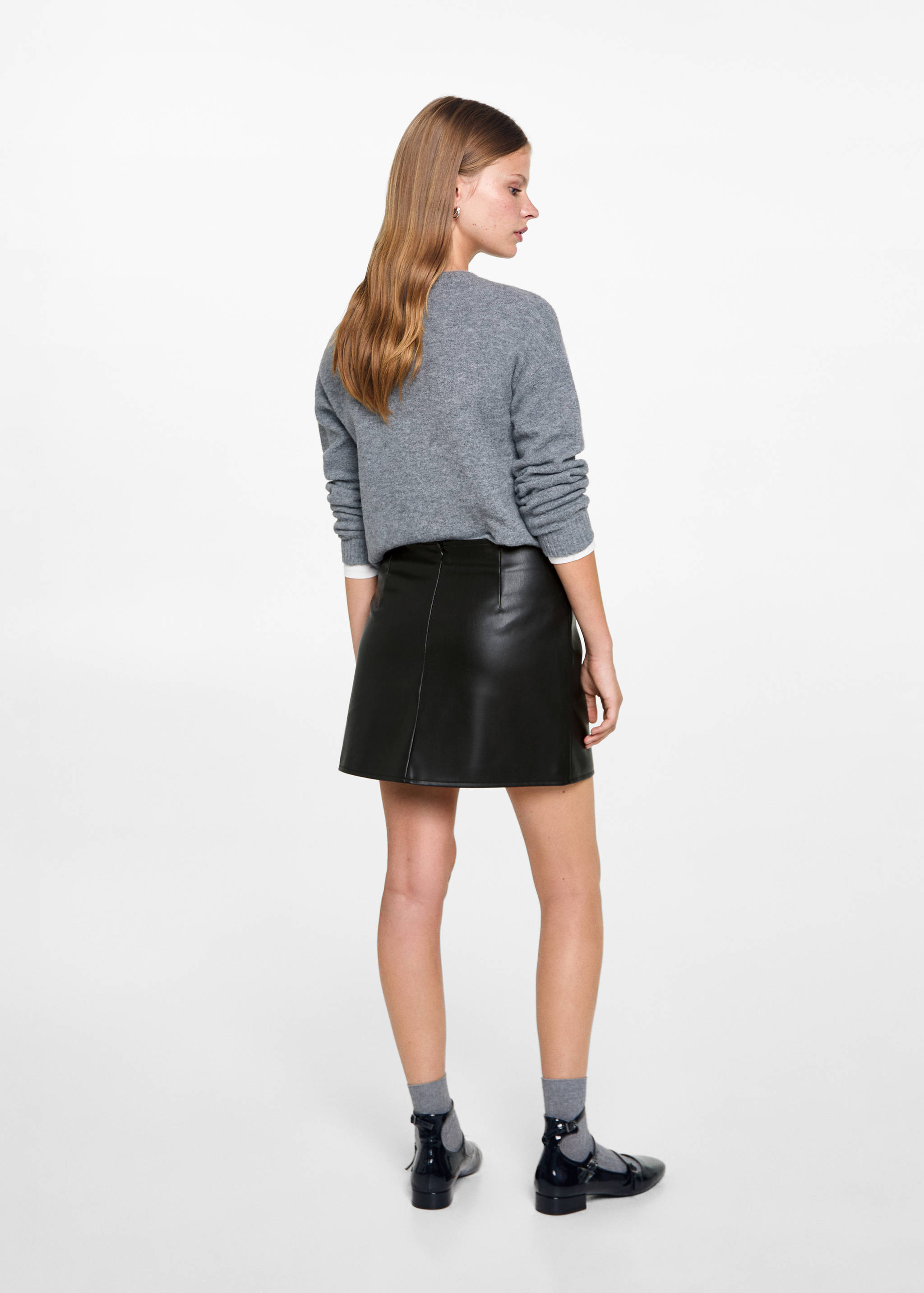 Faux-leather mini-skirt - Reverse of the article