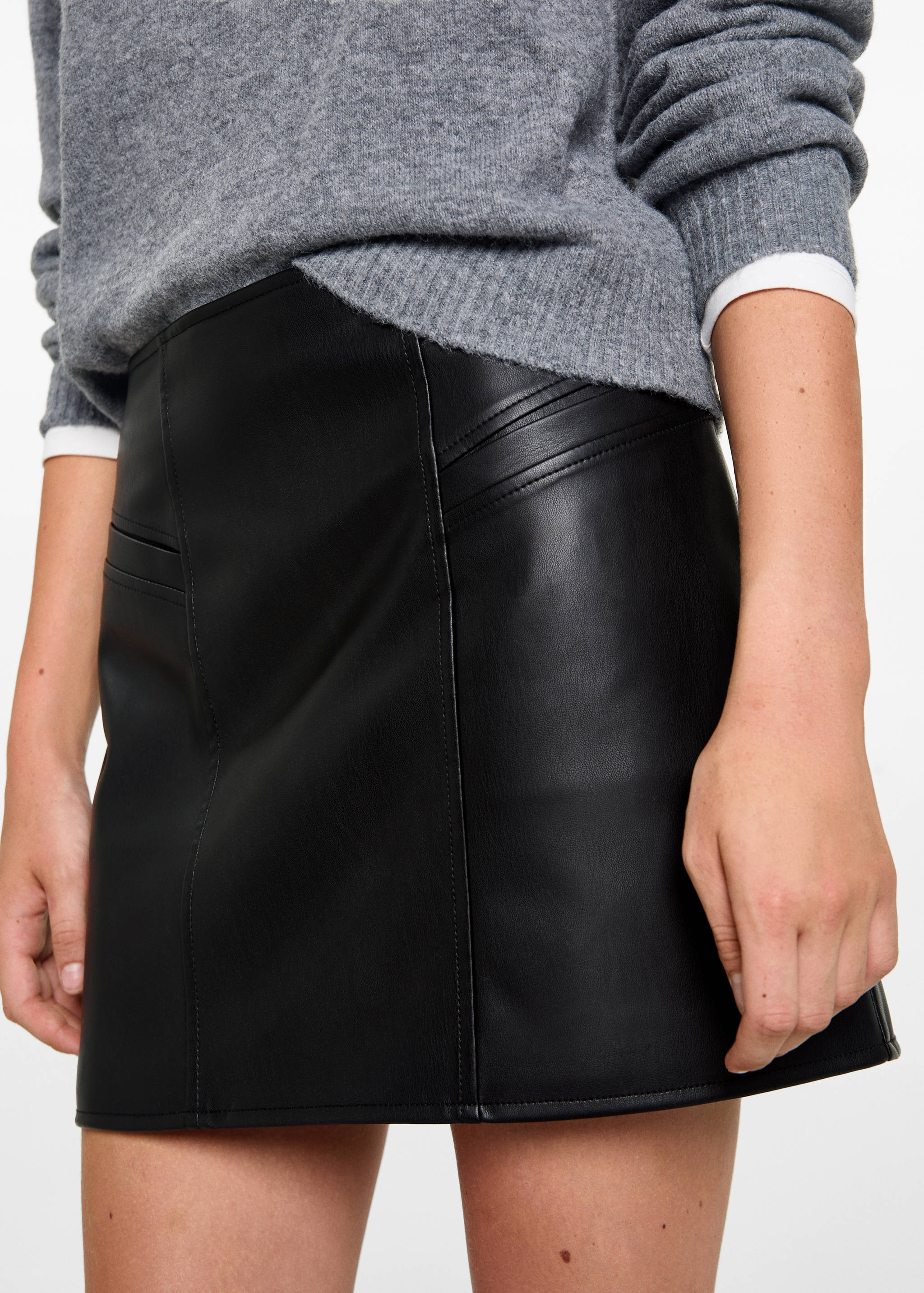 Faux-leather mini-skirt - Details of the article 6