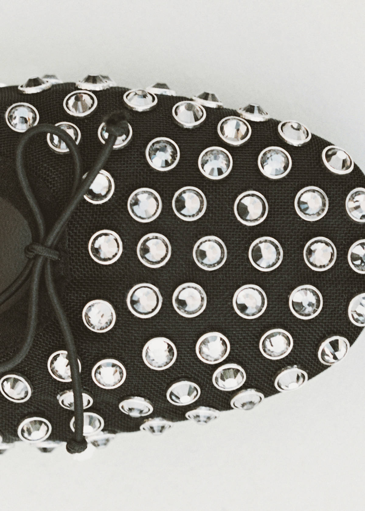 Studded mesh ballerina shoes — Black