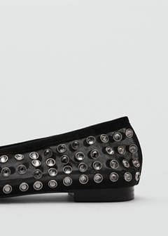 Studded mesh ballerina shoes — Black 4