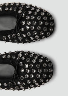 Studded mesh ballerina shoes — Black 5