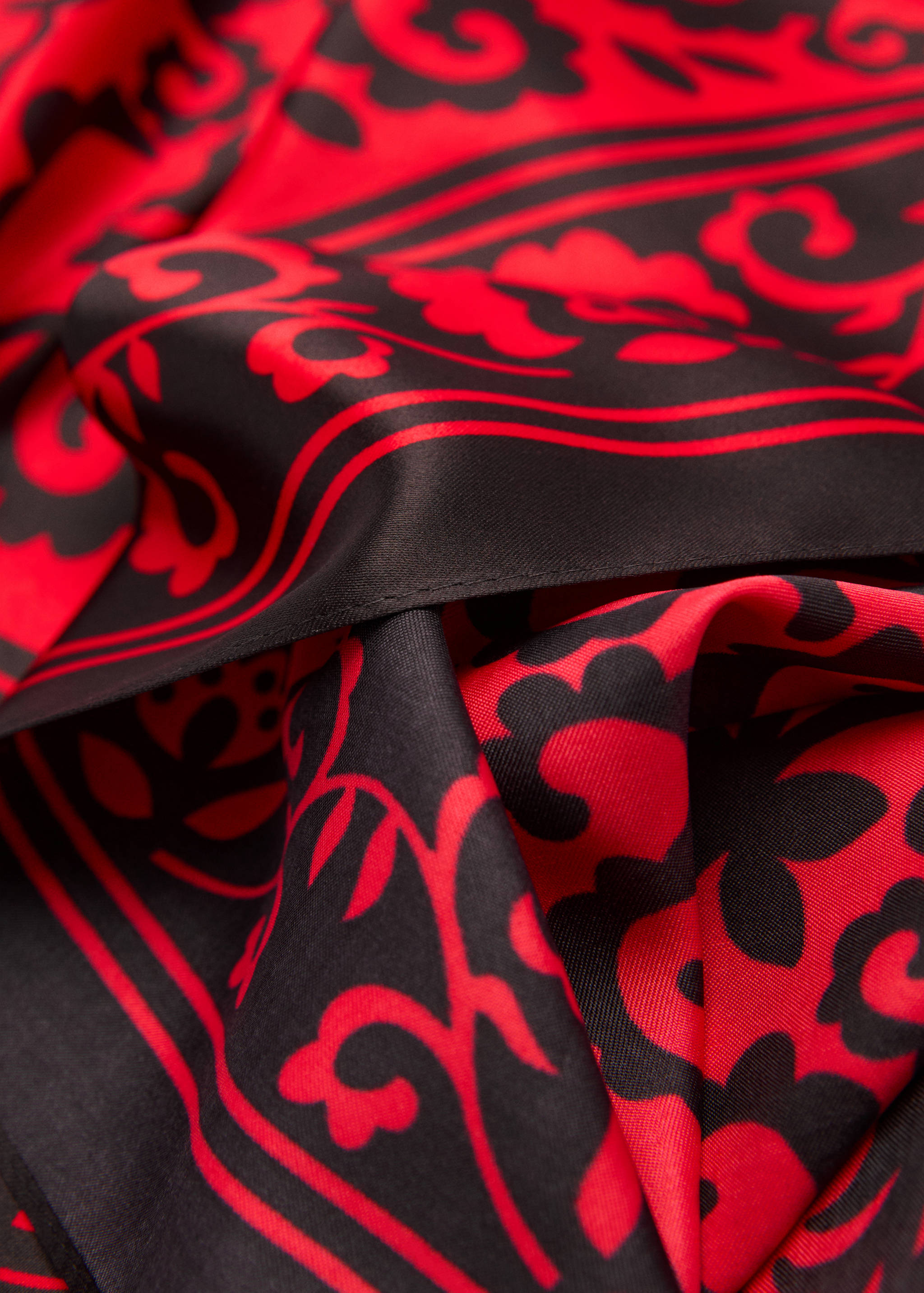Printed satin scarf - Medium plane