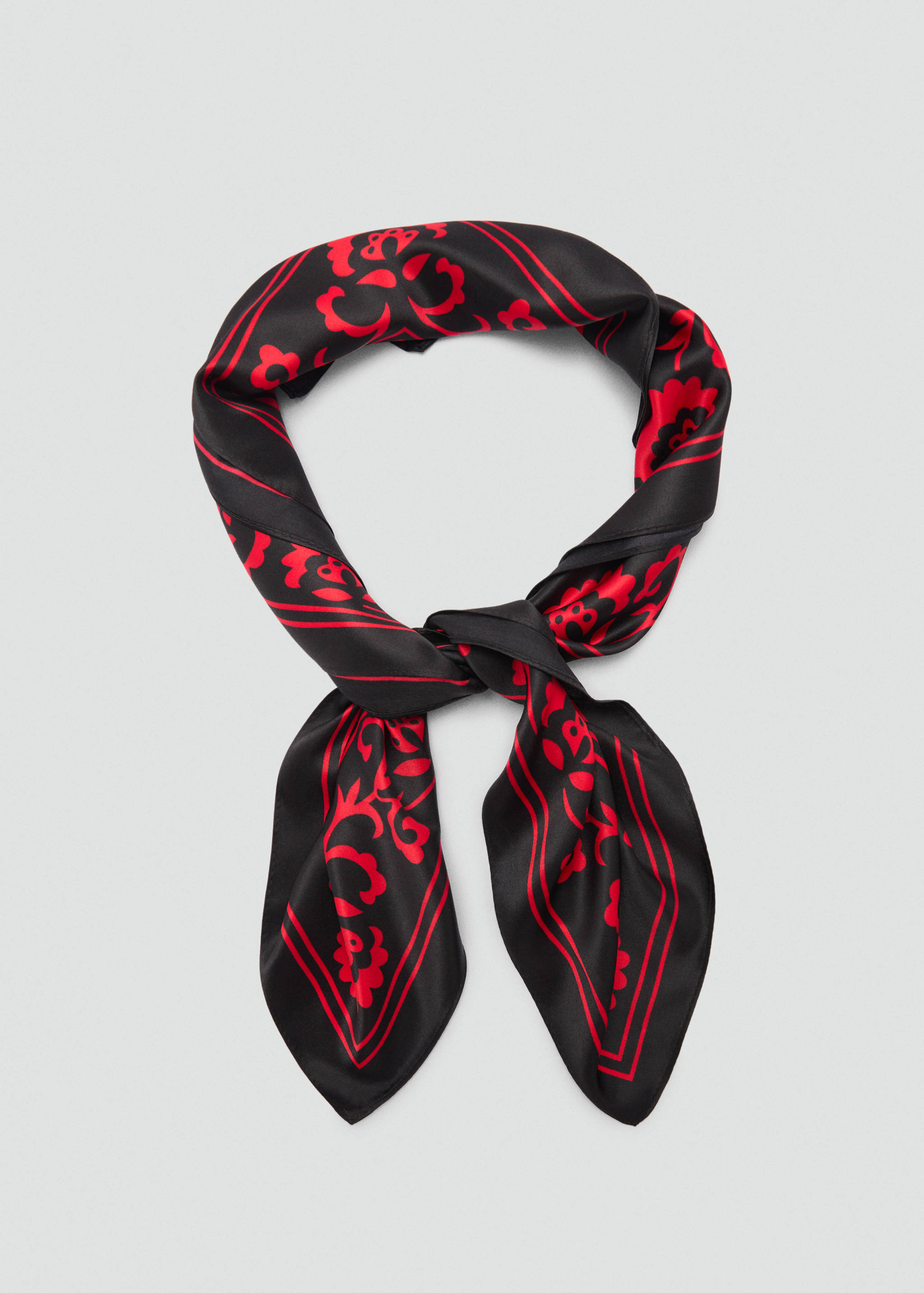 Printed satin scarf - Details of the article 1