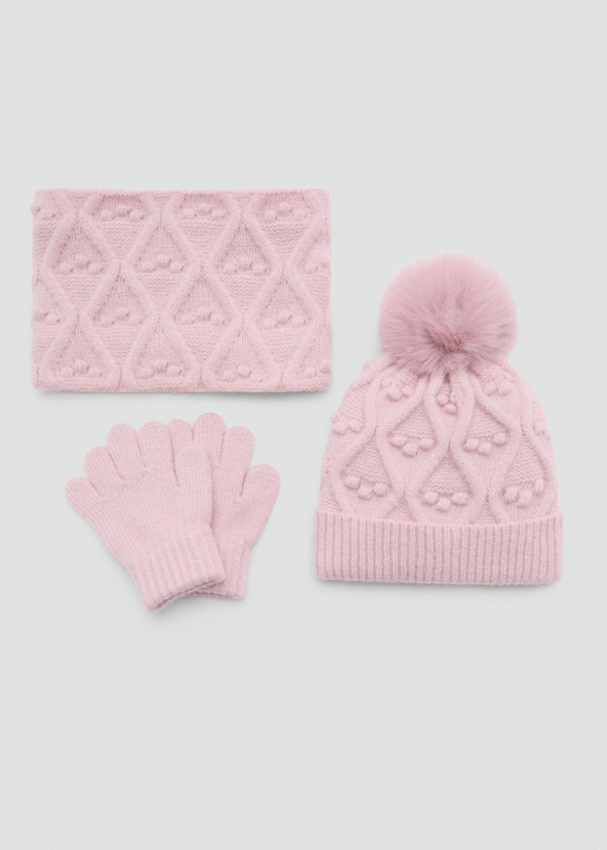 Pom pom cable-knit beanie - Details of the article 1