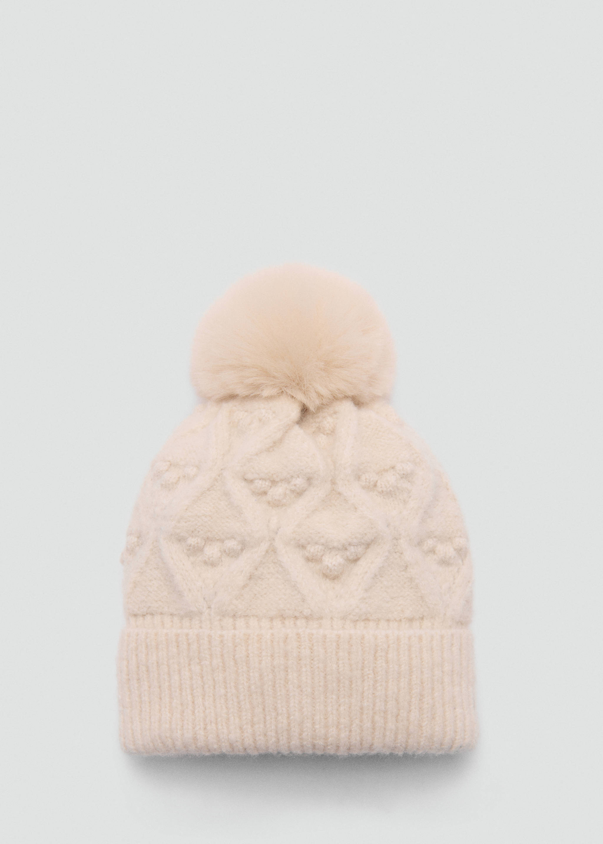 Knitted braided pompom hat - Article without model