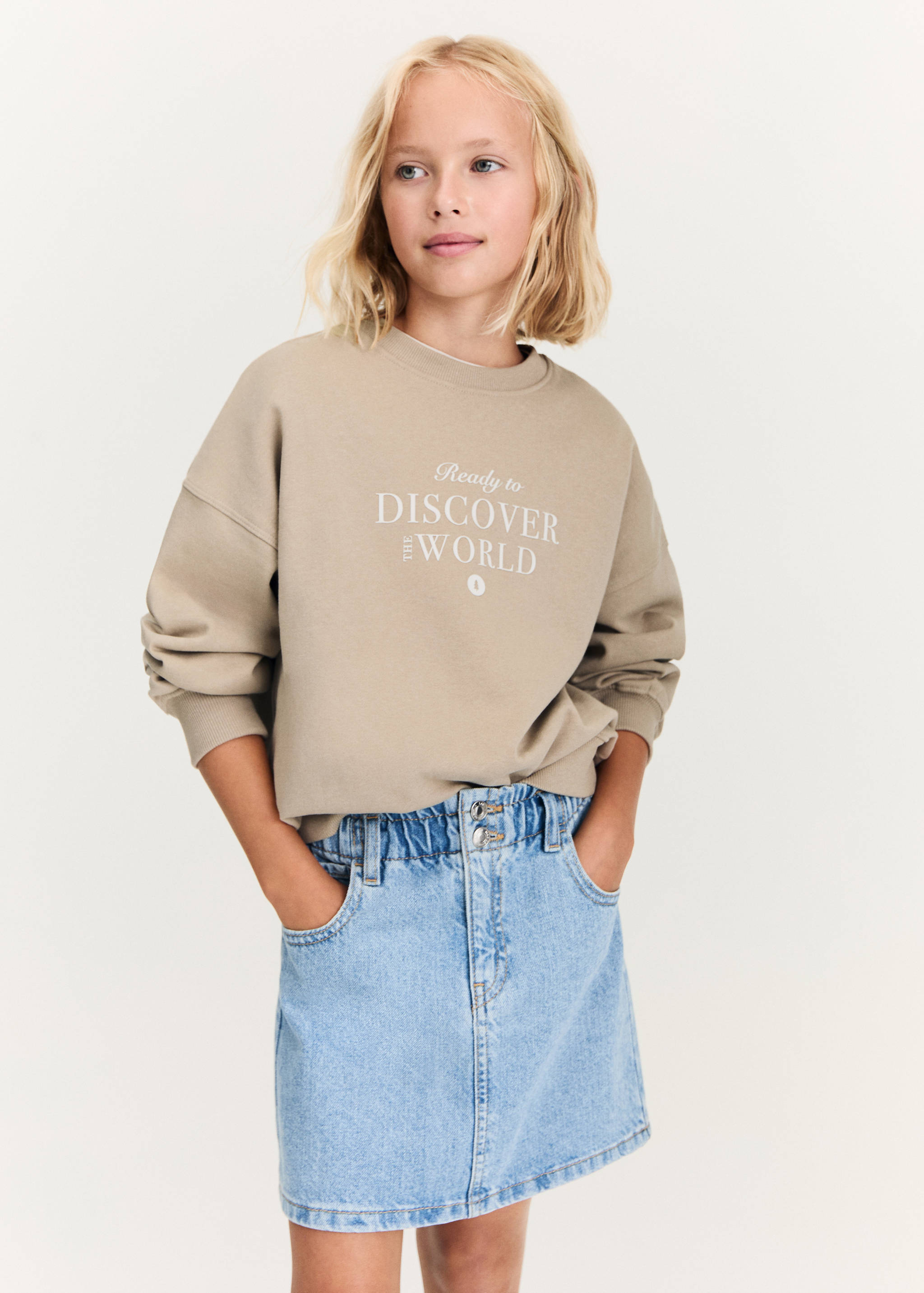 Printed cotton sweatshirt - Medium plane