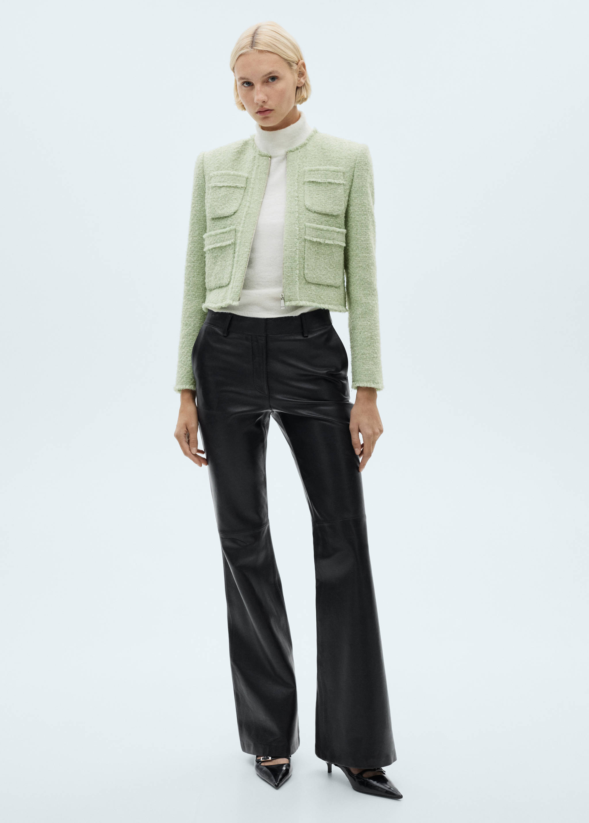 Tweed jacket with zip - General plane