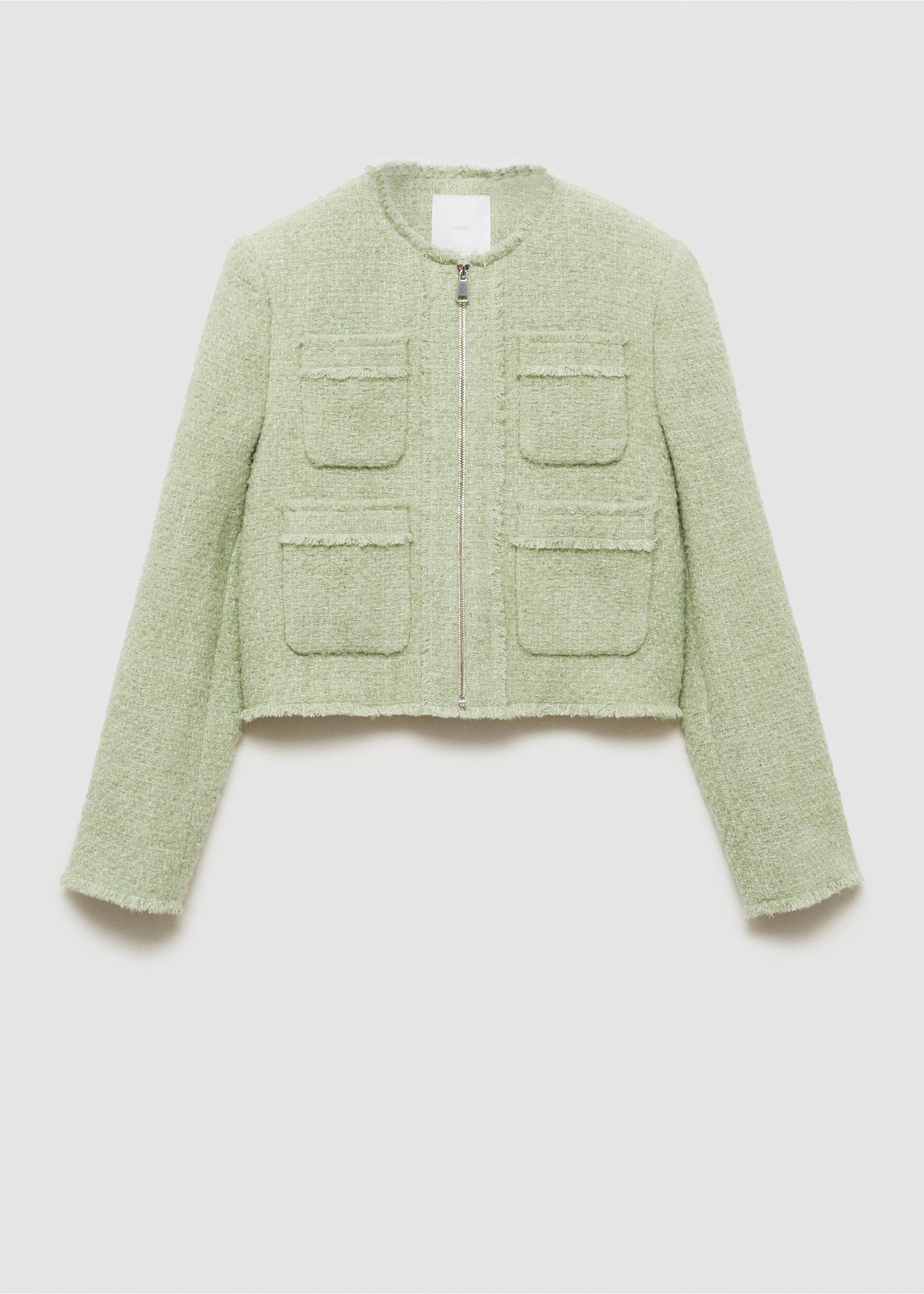 Fermuarlı tüvit ceket - Modelsiz ürün, Pastel Yeşil. Ref: 77046358-00.