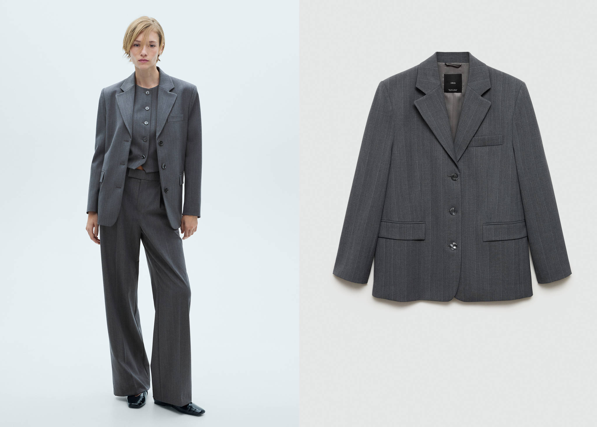 Pinstripe suit blazer - Panoramic plane