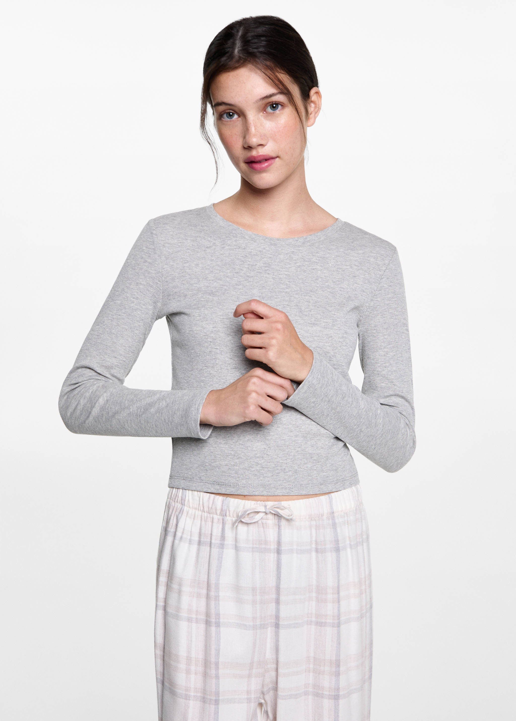 Pyjama coton carreaux - Plan moyen